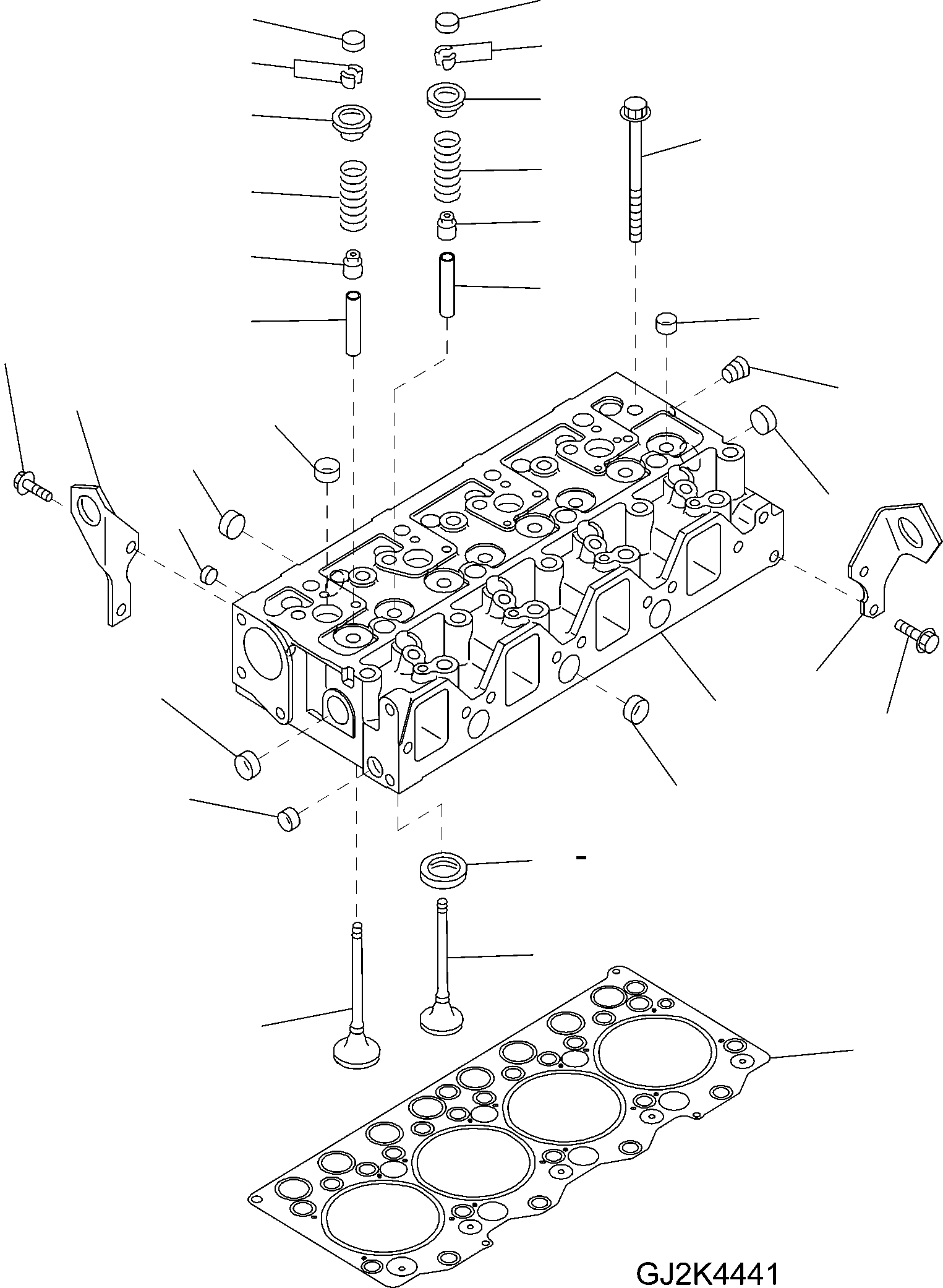 Wheel Loaders Komatsu / WA90-5 20 km/h S/N H50051-H50118 / H50121 / H50124 / H50128-Up(wa90_5a) / CYLINDER HEAD AND ATTACHING PARTS(01050_A : GJ2K4441)