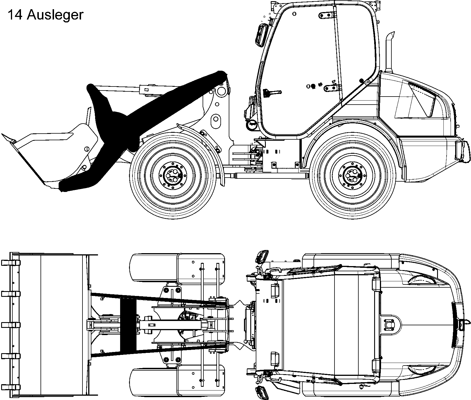 Wheel Loaders Komatsu / WA90-5 20 km/h S/N H50119-H50120 / H50122-H50123 / H50125-H50127(wa90_5c) / 14 BOOM, THRUST FRAME - ARM(14 : 14)