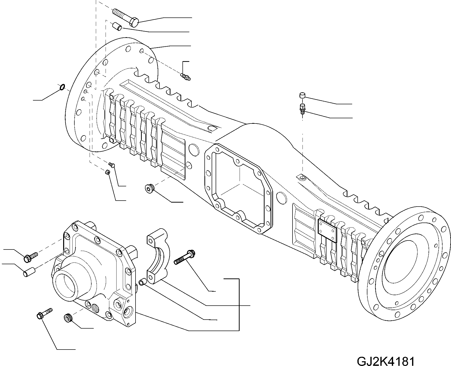 Wheel Loaders Komatsu / WA90-5 20 km/h S/N H50119-H50120 / H50122-H50123 / H50125-H50127(wa90_5c) / FRONT AXLE, HOUSING AND RELATED PARTS, AXLE WITH 100% DIFF. LOCK(08000_G : GJ2K4181)