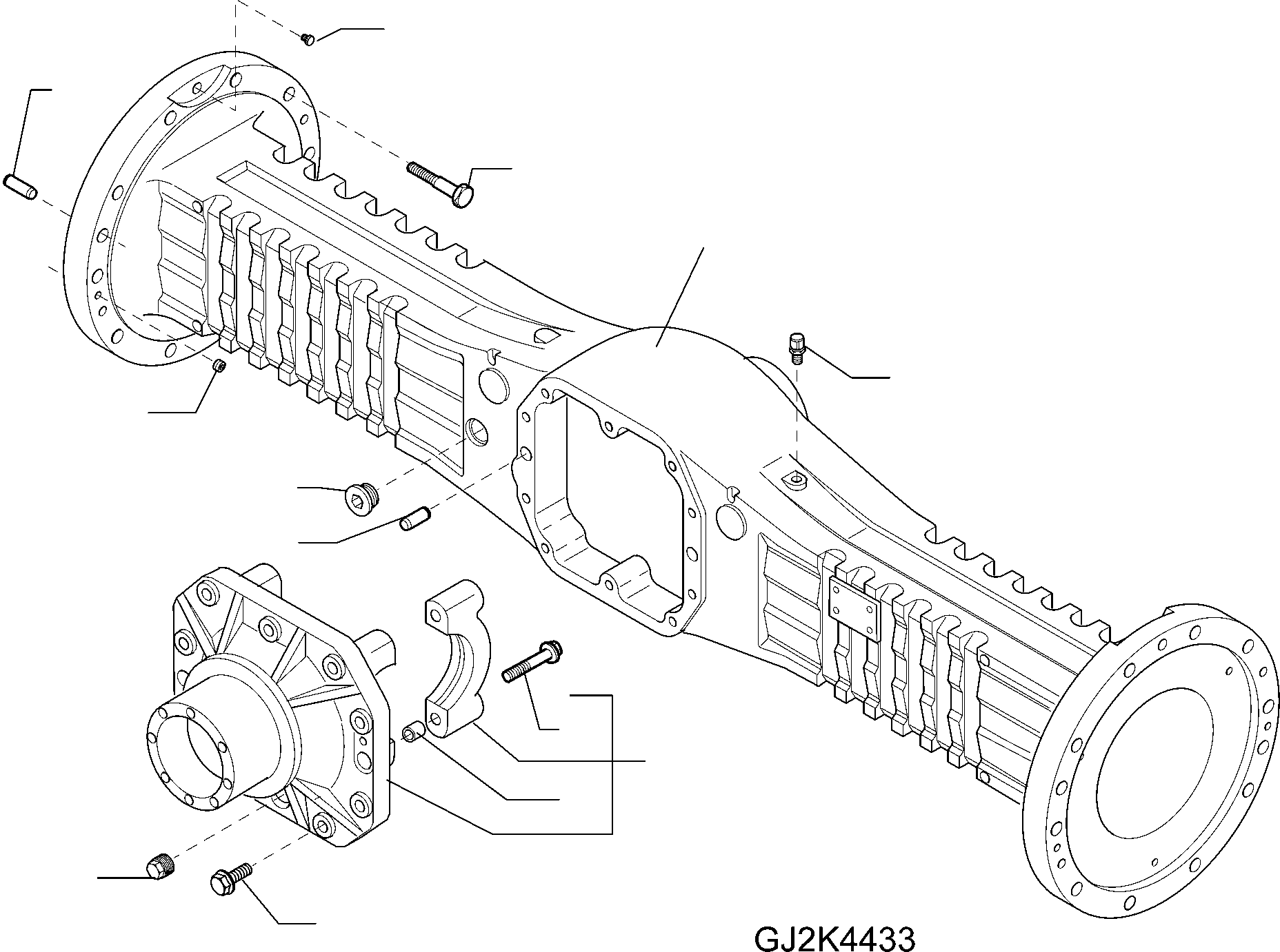 Wheel Loaders Komatsu / WA90-5 20 km/h S/N H50119-H50120 / H50122-H50123 / H50125-H50127(wa90_5c) / FRONT AXLE, HOUSING AND RELATED PARTS, AXLE WITH 25% LIMITED SLIP(08000_B : GJ2K4433)