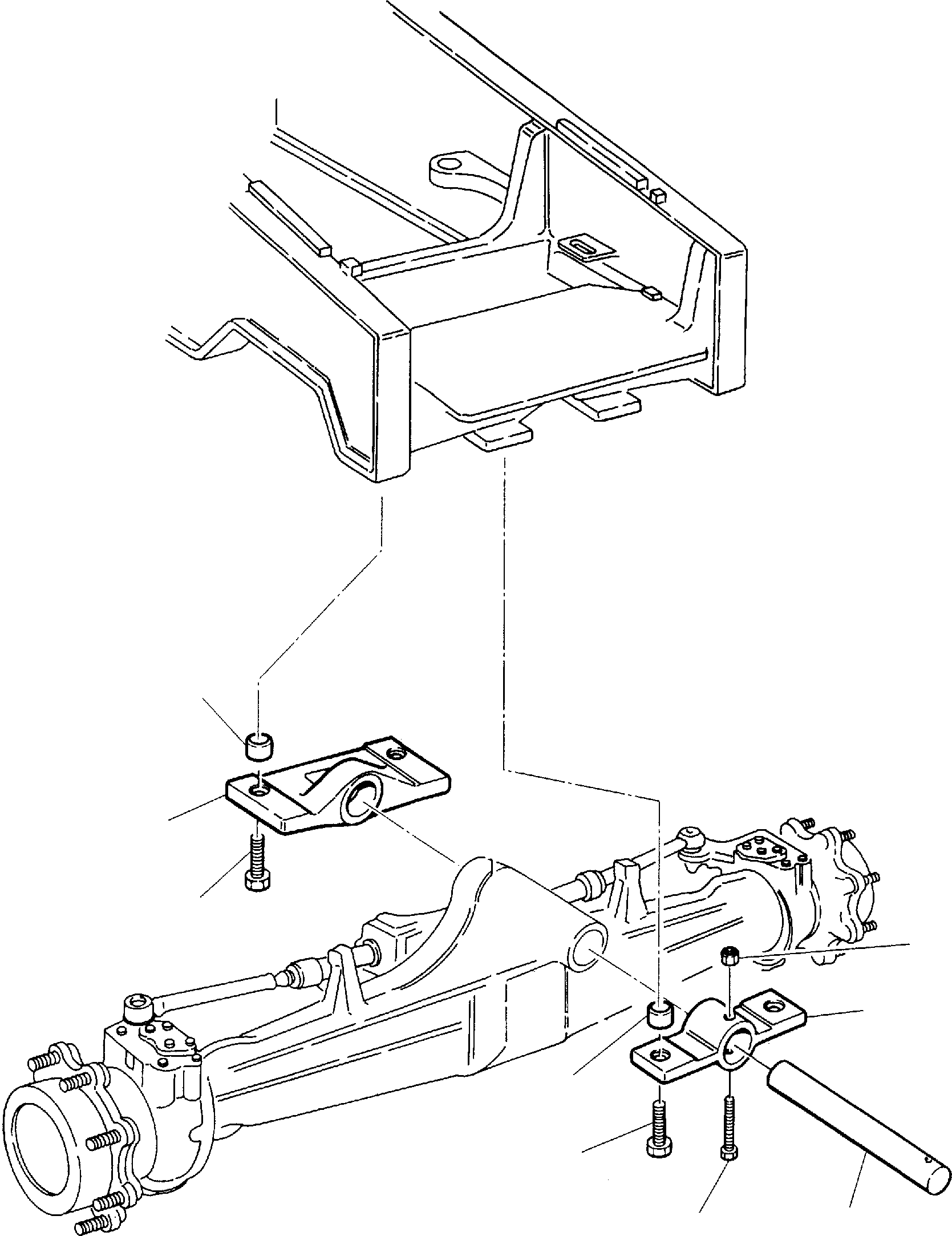 Backhoeloaders Komatsu / WB140-2 S/N 140F10001-Up(wb140_2) / FRONT AXLE FIXING (2WD)(C-0040 : 3205)