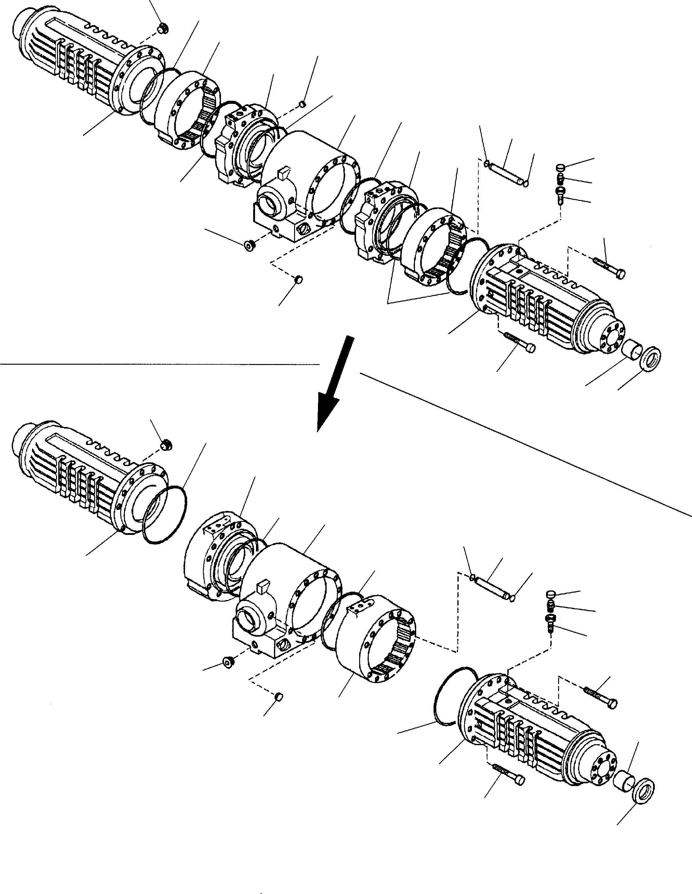 Backhoeloaders Komatsu / WB140-2 S/N 140F10001-Up(wb140_2) / REAR AXLE (1/7)(C-0390 : 3450)