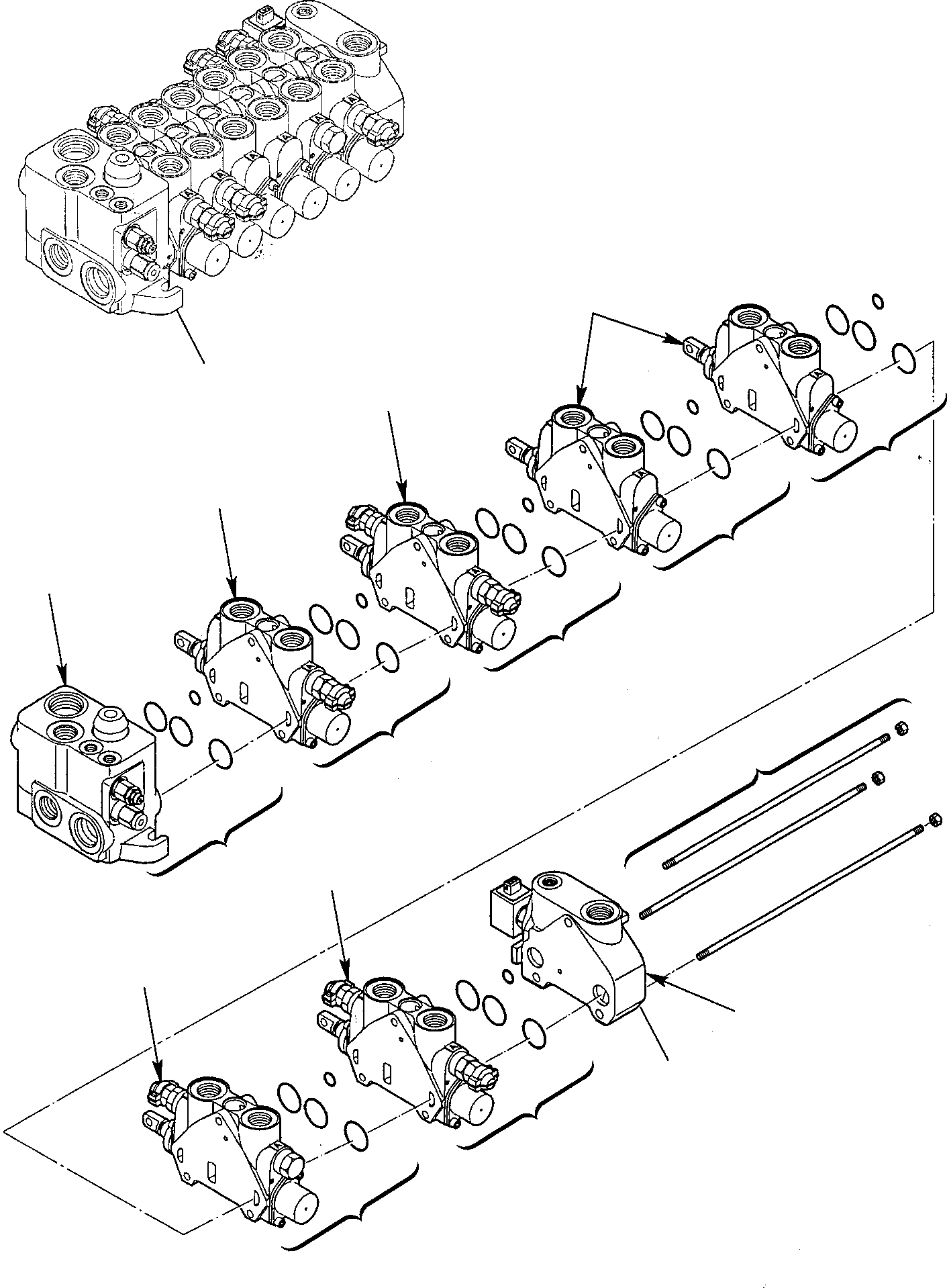 Backhoeloaders Komatsu / WB140-2 S/N 140F10001-Up(wb140_2) / BACKHOE CONTROL VALVE (1/8)(F-0140 : 6290)