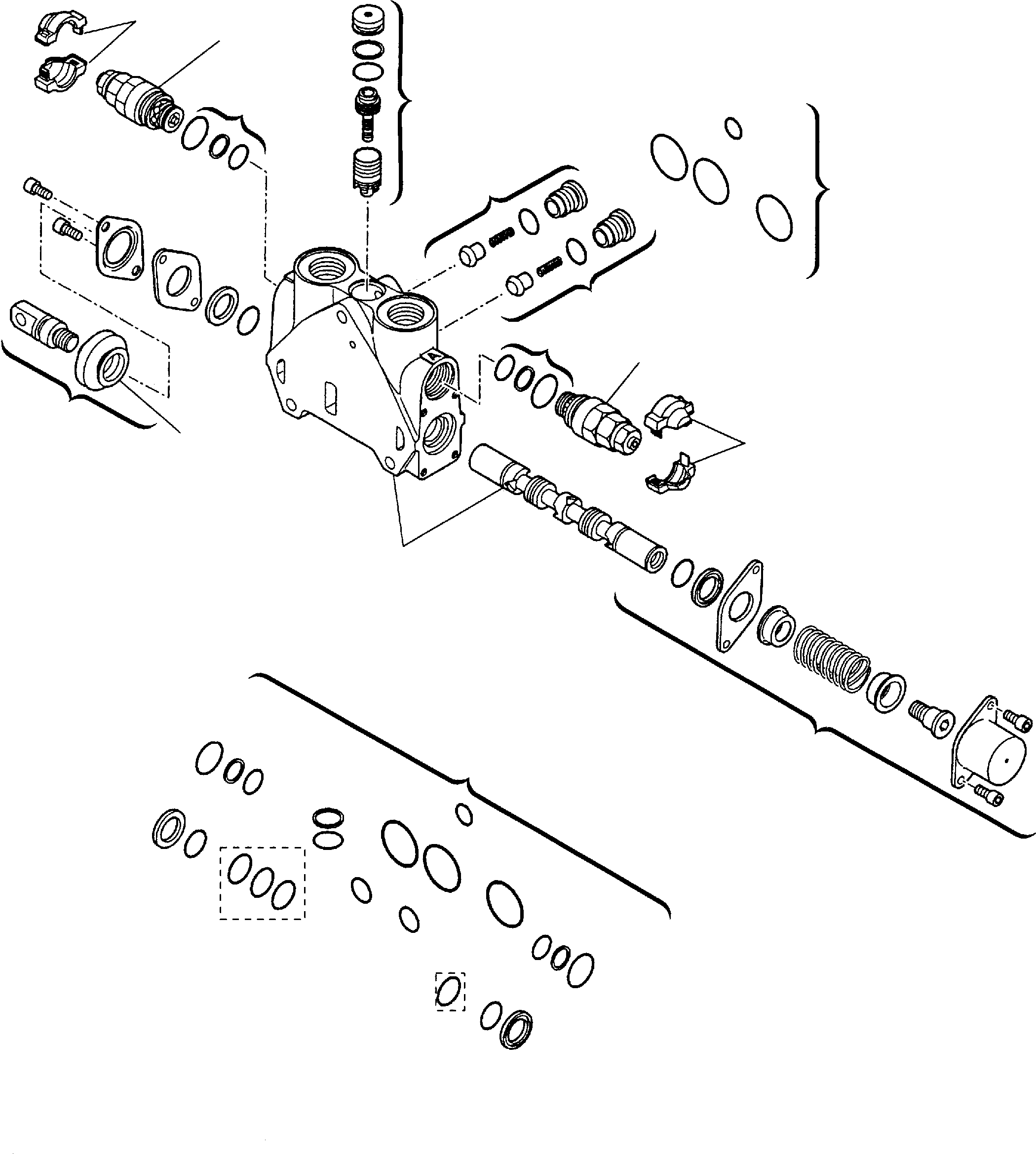 Backhoeloaders Komatsu / WB140-2 S/N 140F10001-Up(wb140_2) / BACKHOE CONTROL VALVE (4/8)(F-0170 : 6305)