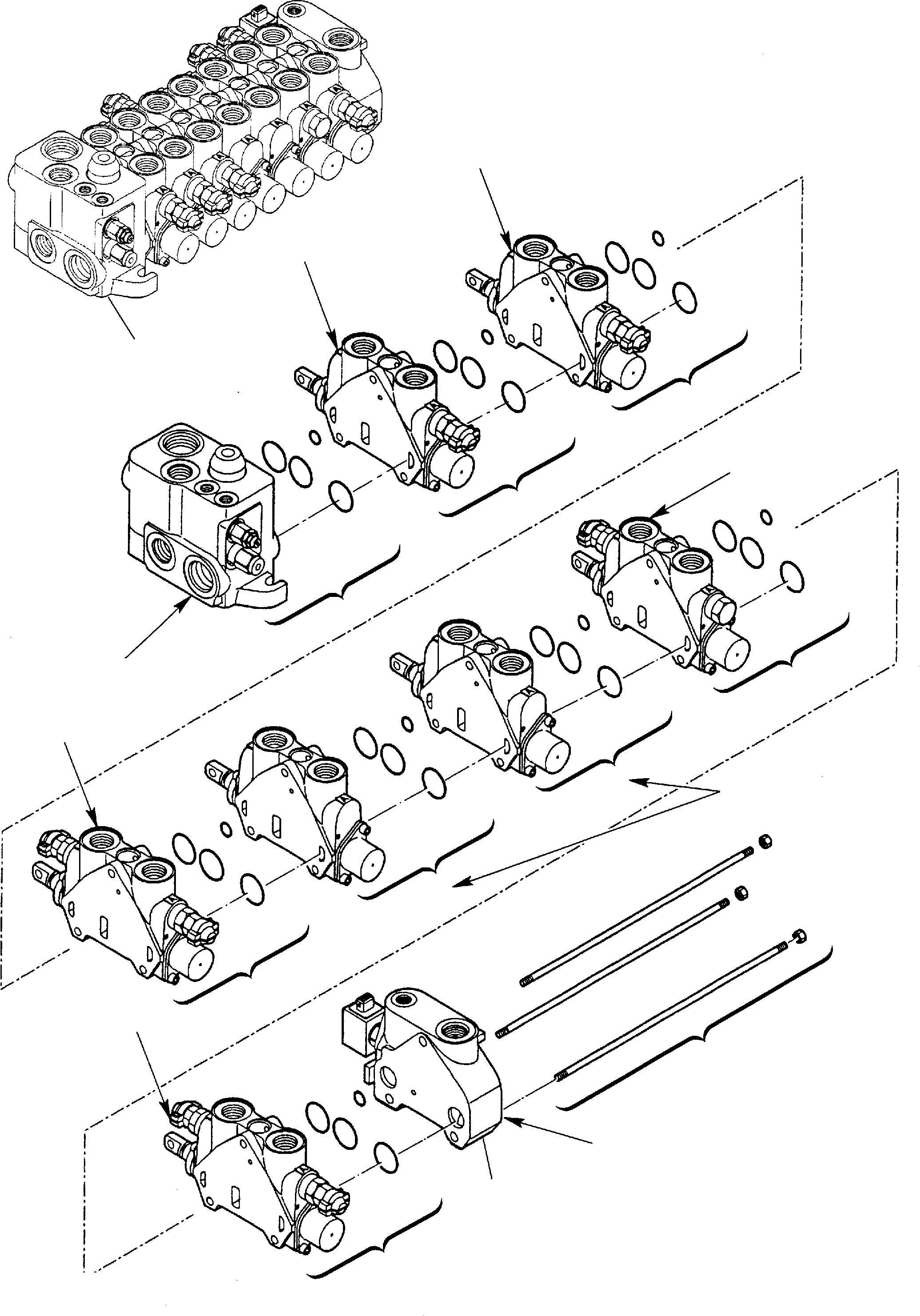 Backhoeloaders Komatsu / WB140-2 S/N 140F10001-Up(wb140_2) / CONTROL VALVE (7 SECTION) (FOR HAMMER)(F-0220 : 6340)