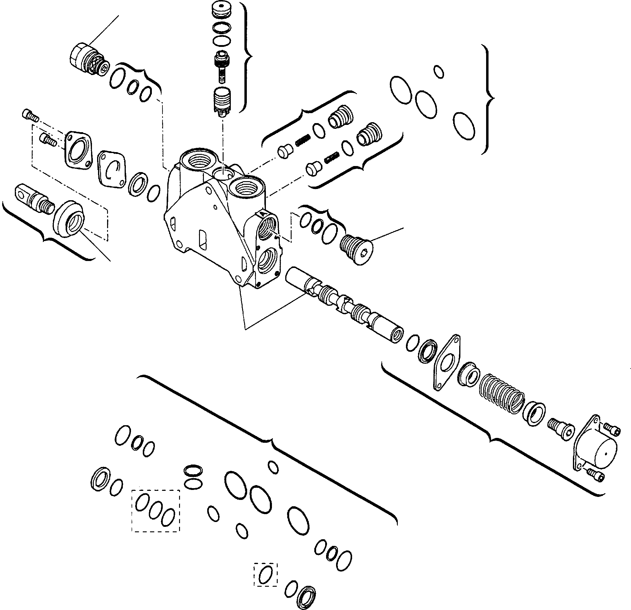 Backhoeloaders Komatsu / WB140-2 S/N 140F10001-Up(wb140_2) / BACKHOE CONTROL VALVE (JIG ARM)(F-0250 : 6365)