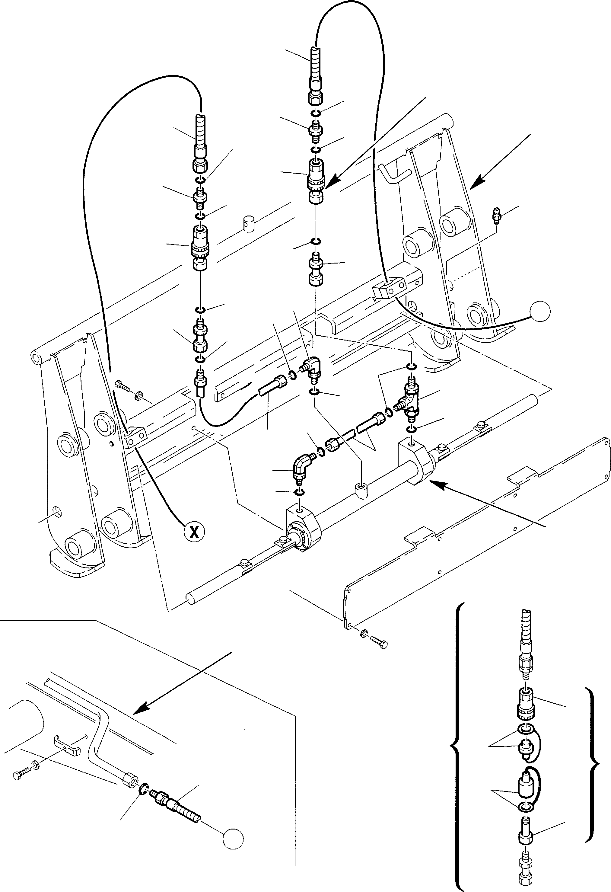 Backhoeloaders Komatsu / WB140-2 S/N 140F10001-Up(wb140_2) / BUCKET HYDRAULIC PIPING (FAST COUPLING LINE) (OPTIONAL)(F-0450 : 6680)