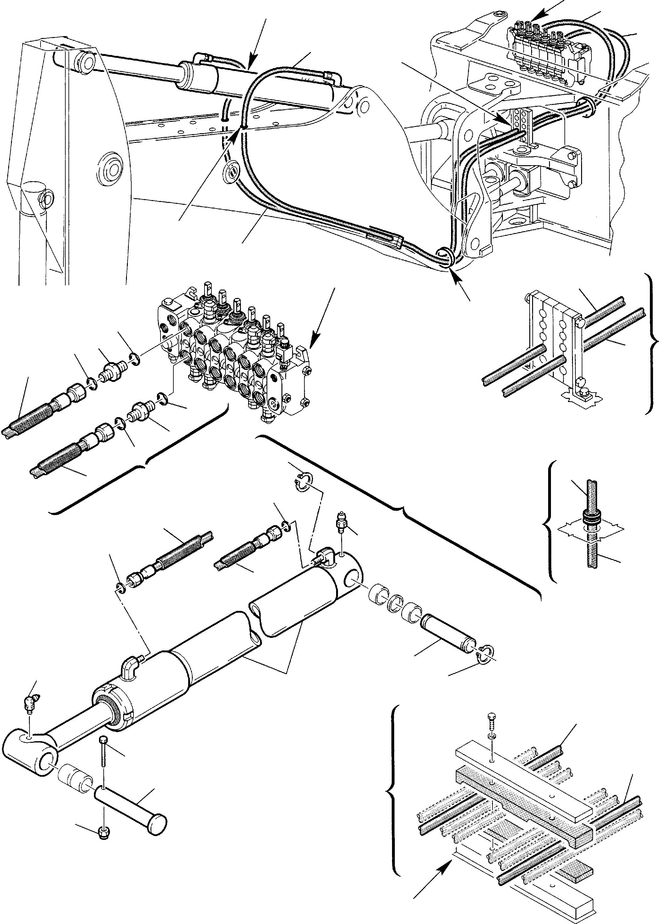 Backhoeloaders Komatsu / WB140-2 S/N 140F10001-Up(wb140_2) / HYDRAULIC PIPING (ARM CYLINDER LINE)(F-0500 : 6730)