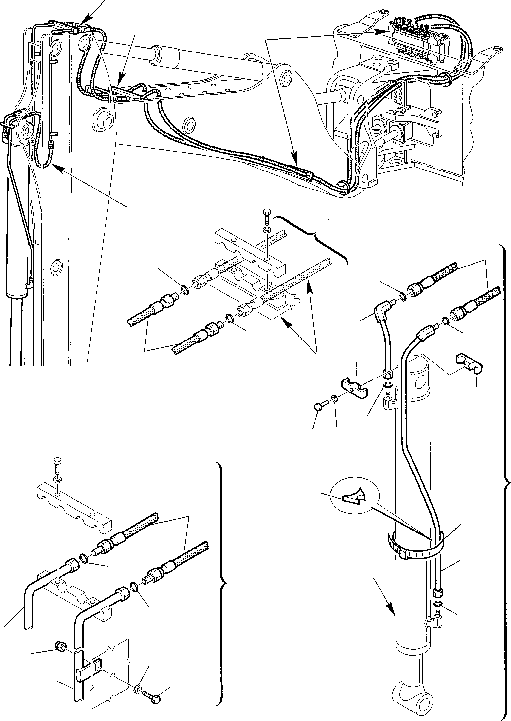 Backhoeloaders Komatsu / WB140-2 S/N 140F10001-Up(wb140_2) / HYDRAULIC PIPING (BUCKET CYLINDER LINE) (FOR JIG ARM)(F-0540 : 6770)