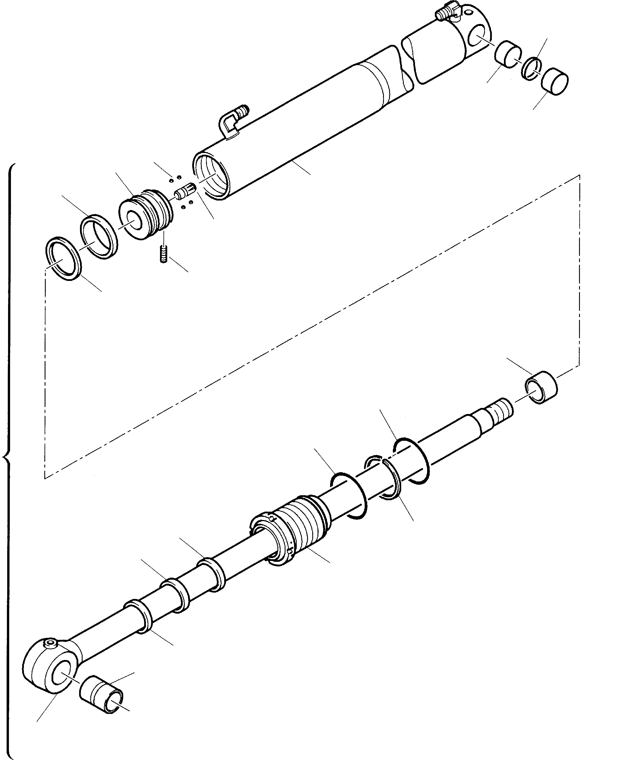 Backhoeloaders Komatsu / WB140-2 S/N 140F10001-Up(wb140_2) / HORIZONTAL OUTRIGGER CYLINDER R.H.(F-0560 : 6790)