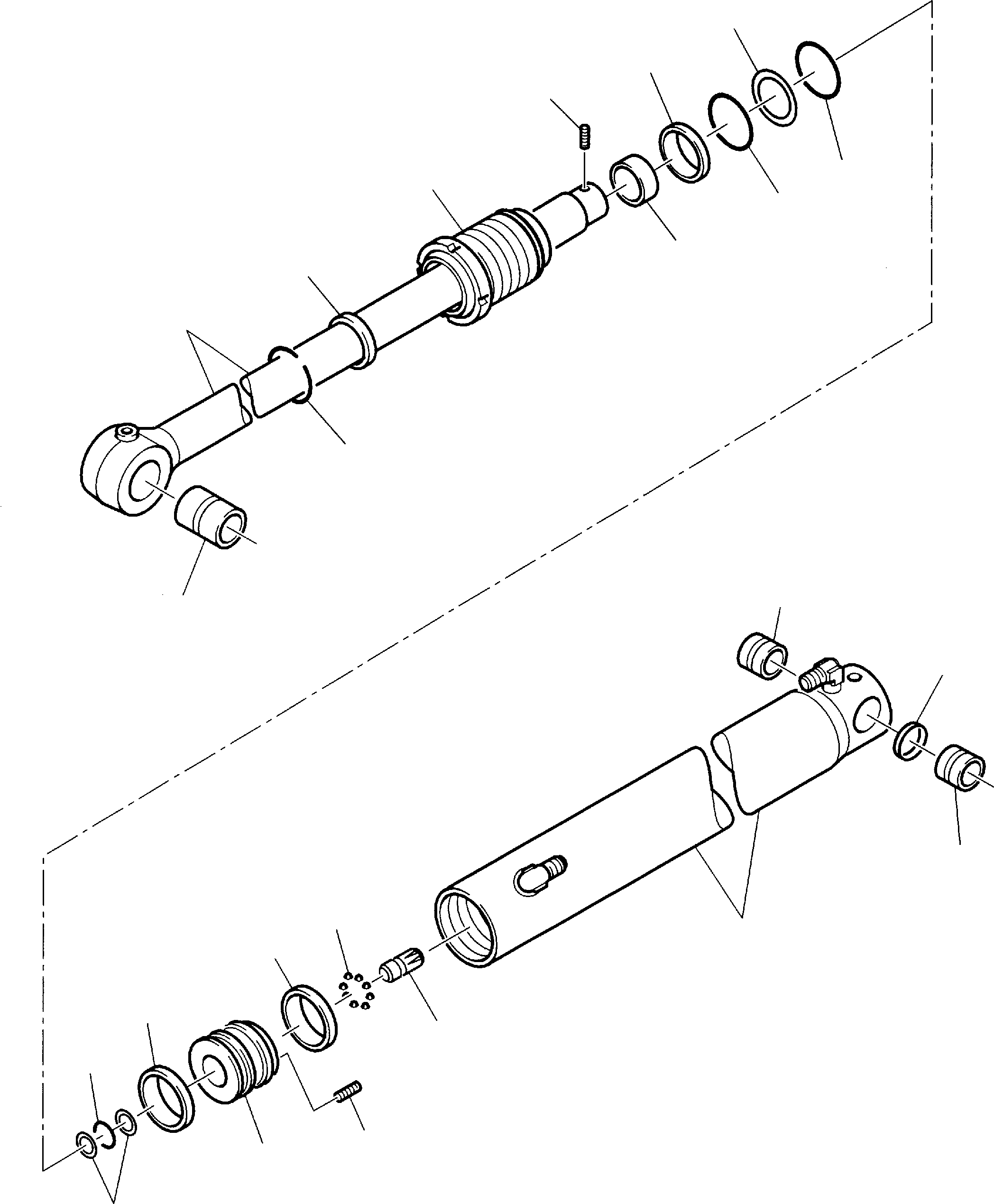 Backhoeloaders Komatsu / WB140-2 S/N 140F10001-Up(wb140_2) / OUTRIGGER CYLINDER R.H. (INNER PARTS)(F-0570 : 6791)
