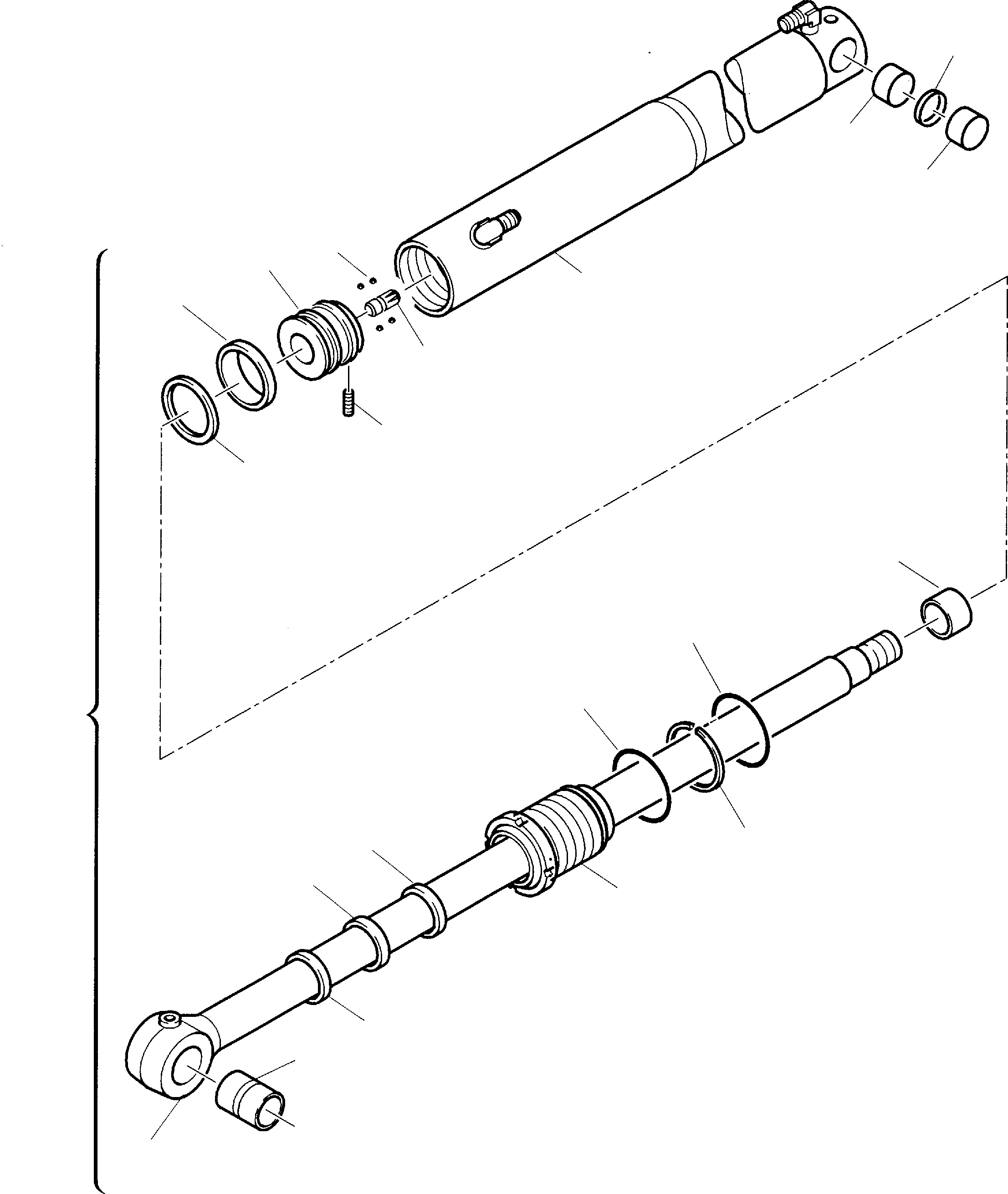 Backhoeloaders Komatsu / WB140-2 S/N 140F10001-Up(wb140_2) / HORIZONTAL OUTRIGGER CYLINDER L.H.(F-0580 : 6795)