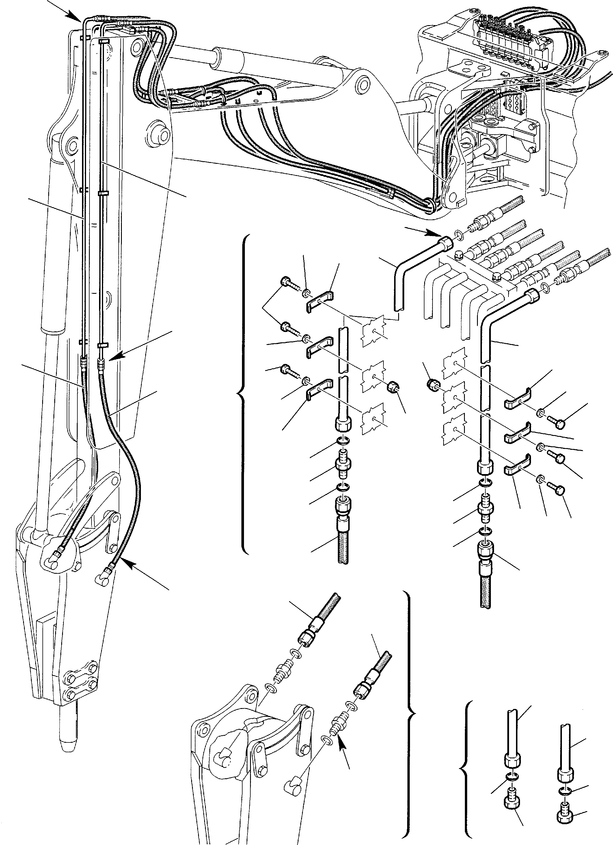 Backhoeloaders Komatsu / WB140-2 S/N 140F10001-Up(wb140_2) / HAMMER HYDRAULIC PIPING WITH JIG ARM (2/2)(F-0650 : 6870)