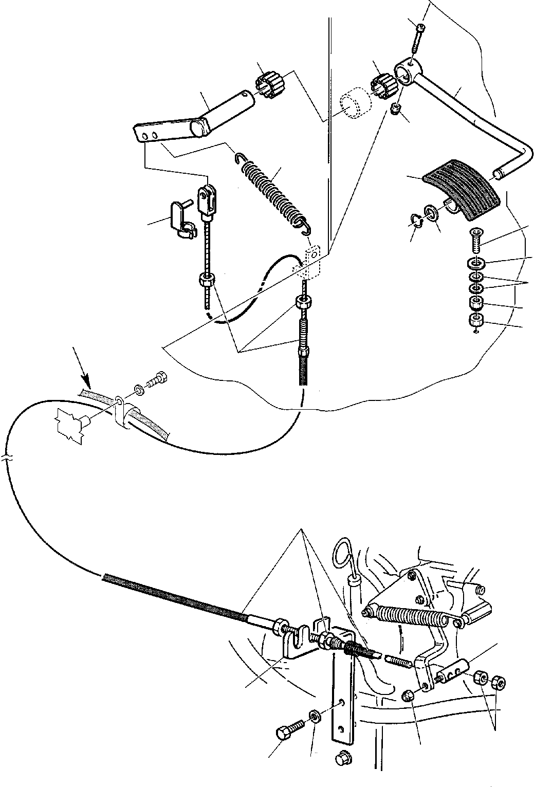 Backhoeloaders Komatsu / WB140-2 S/N 140F11451-Up(wb140_2a) / FUEL CONTROL PEDAL(D-0010 : 4000)