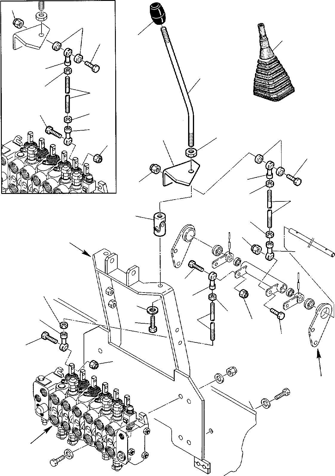 Backhoeloaders Komatsu / WB140-2 S/N 140F11451-Up(wb140_2a) / BACKHOE CONTROL LEVERS - KOMATSU LAYOUT CONTROL (2/2)(D-0100 : 4430)