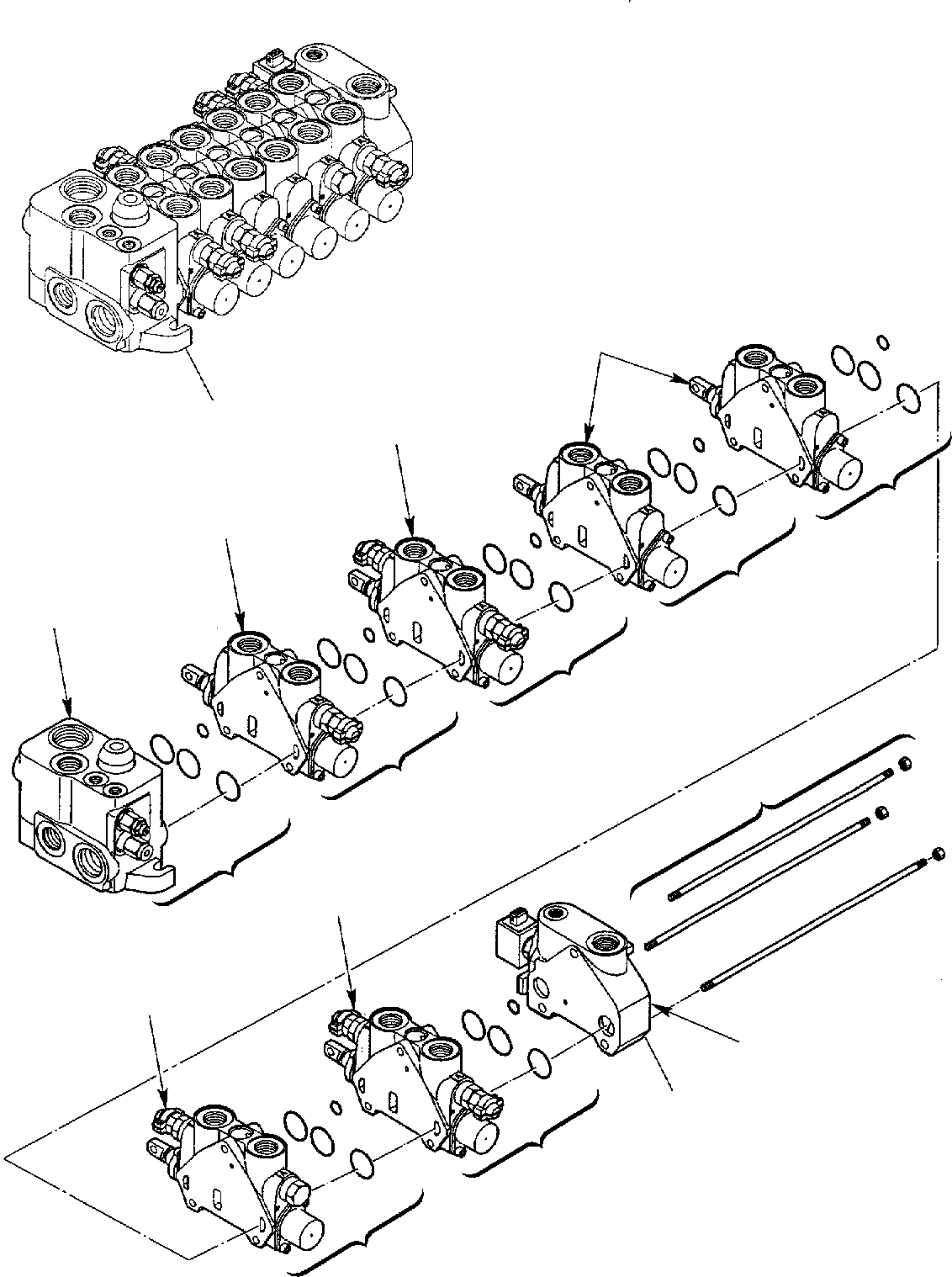 Backhoeloaders Komatsu / WB140-2 S/N 140F11451-Up(wb140_2a) / BACKHOE CONTROL VALVE (1/8)(F-0160 : 6290)