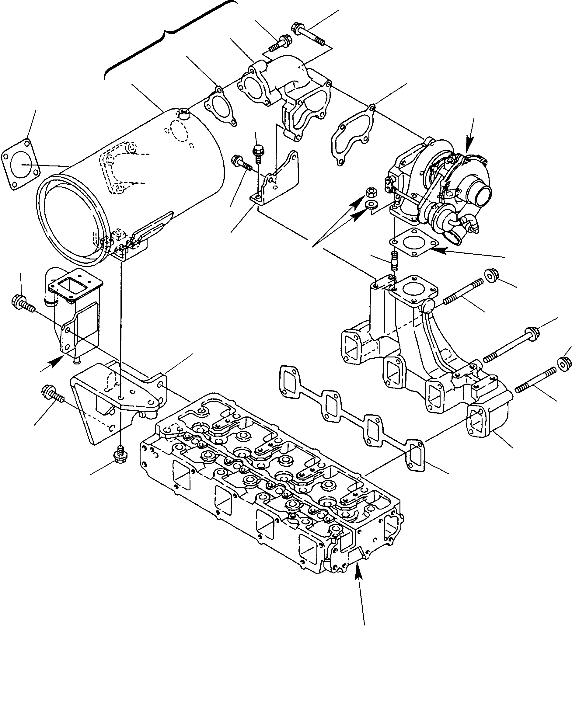 Backhoeloaders Komatsu / WB150-2 S/N 150F10001-Up(wb150_2) / EXHAUST MANIFOLD & SILENCER(A-0030 : 0121)