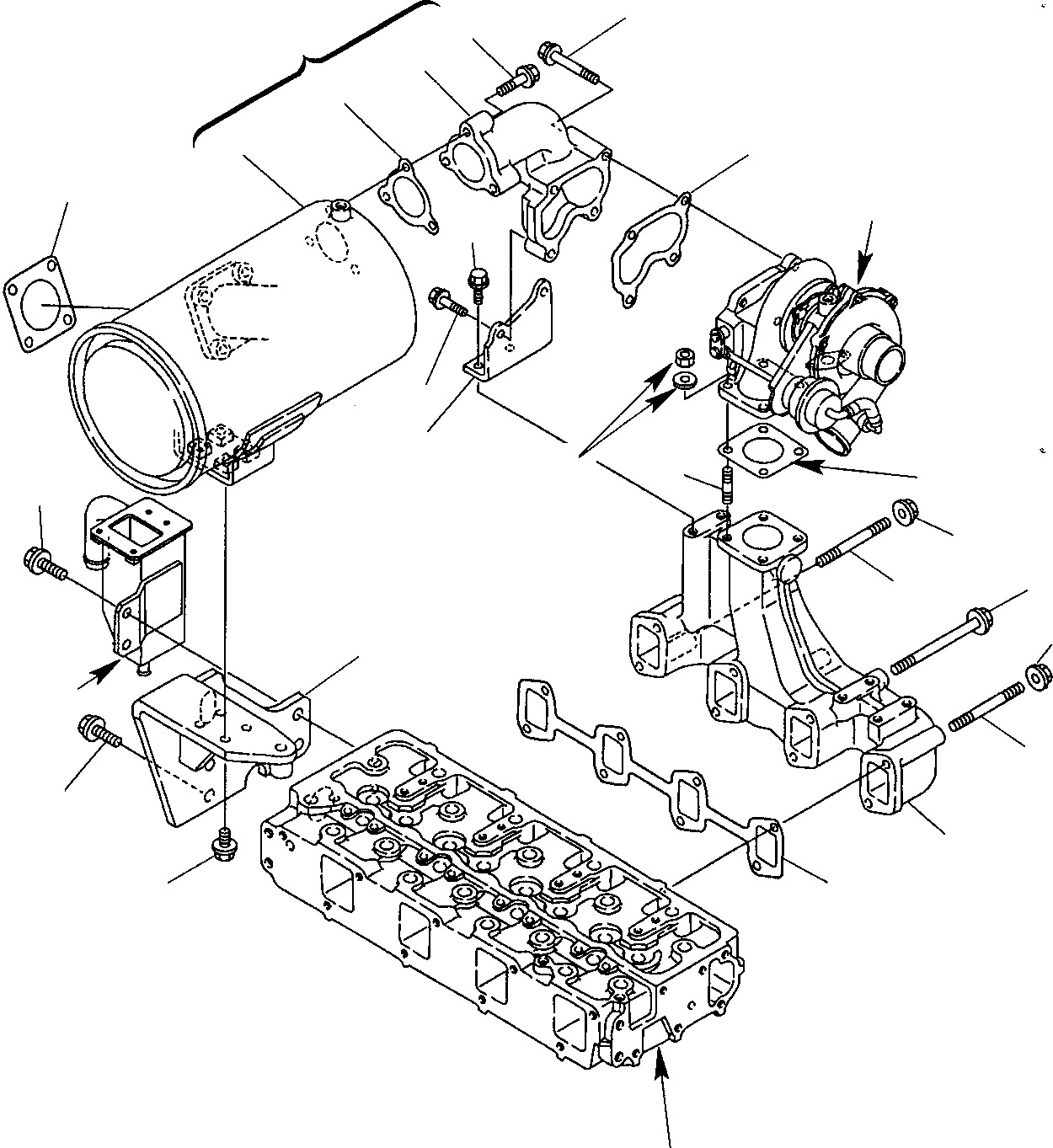 Backhoeloaders Komatsu / WB150PS-2 S/N 150F50001-Up(wb150_ps) / EXAUST MANIFOLD & SILENCER(A-0030 : 0121)