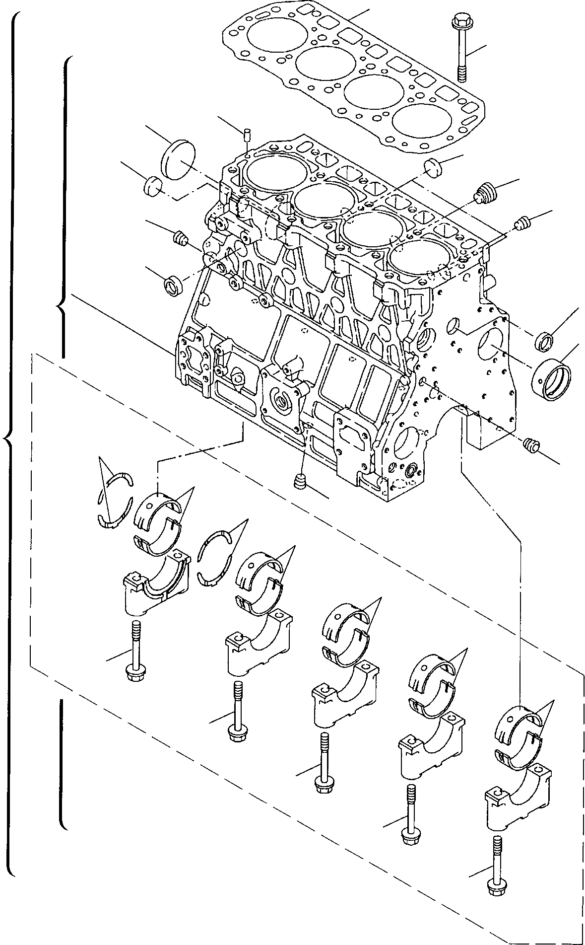 Backhoeloaders Komatsu / WB150PS-2 S/N 150F50001-Up(wb150_ps) / CYLINDER BOLCK(A-0050 : 0201)
