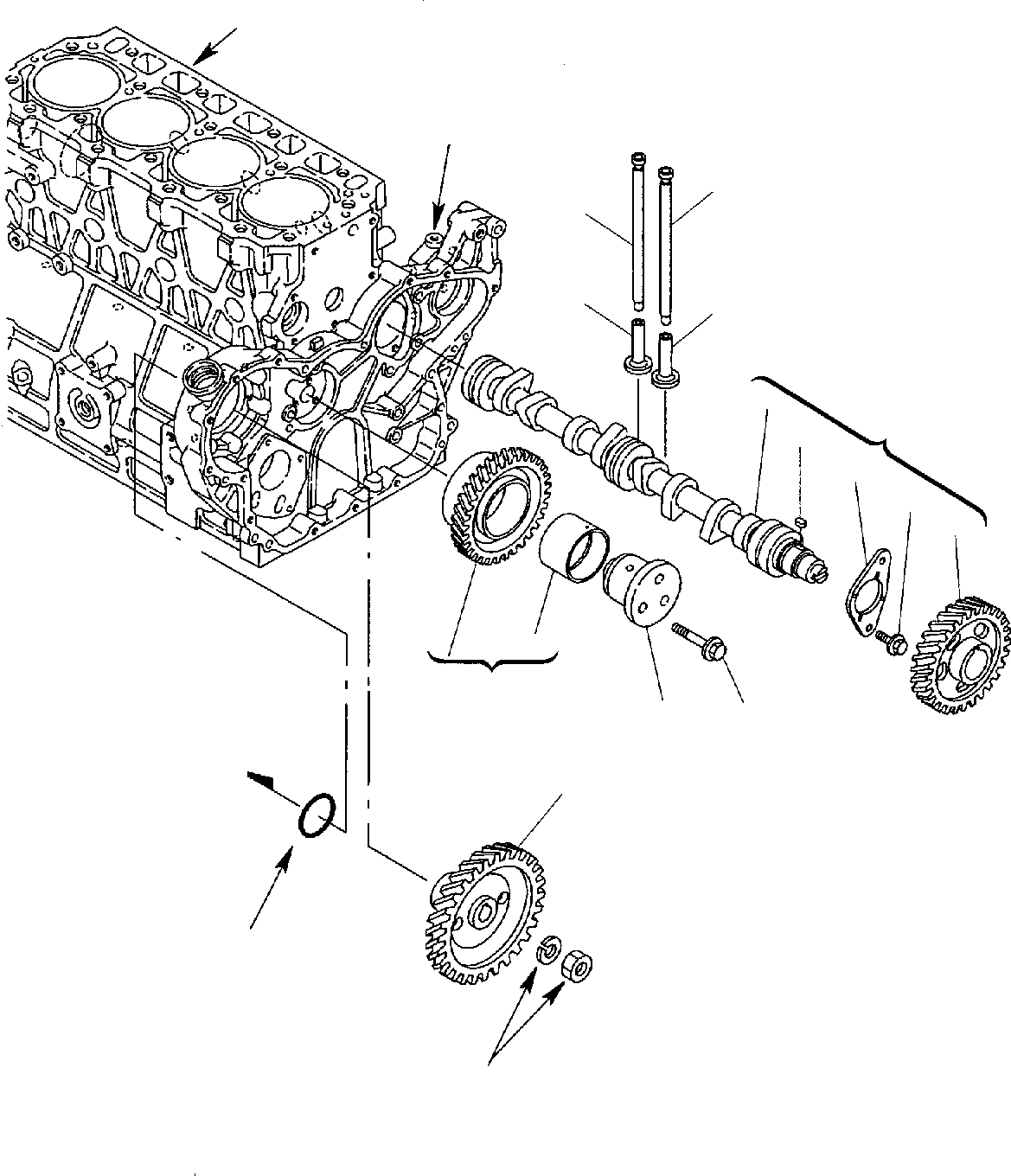 Backhoeloaders Komatsu / WB150PS-2 S/N 150F50001-Up(wb150_ps) / CAMSHAFT & DRIVING GEAR(A-0100 : 0251)