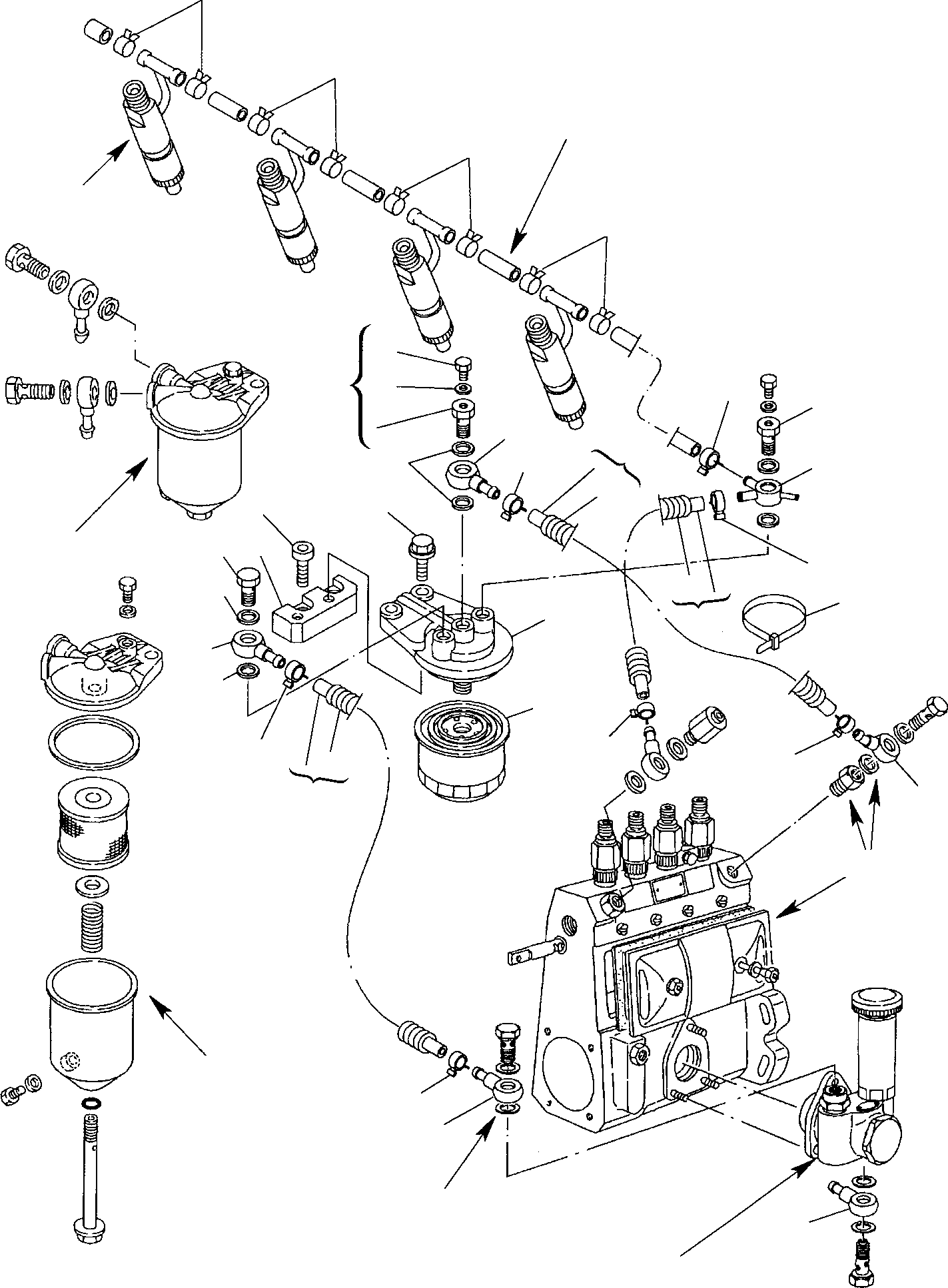 Backhoeloaders Komatsu / WB150PS-2 S/N 150F50001-Up(wb150_ps) / FUEL LINE (1/2)(A-0140 : 0401)