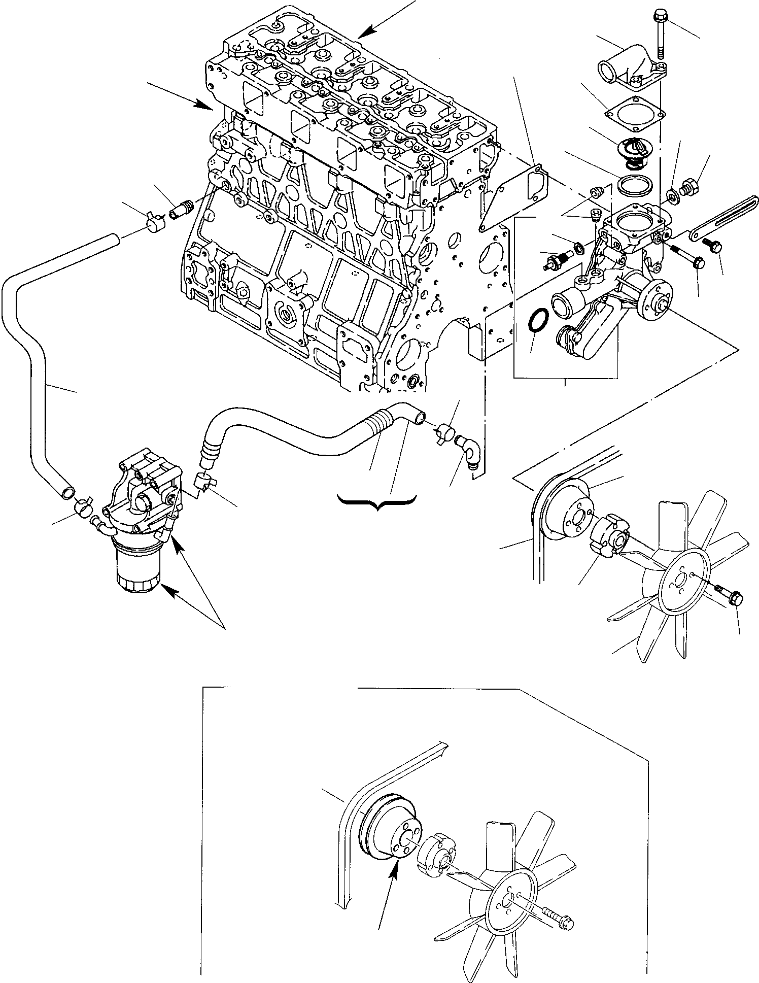 Backhoeloaders Komatsu / WB150PS-2 S/N 150F50001-Up(wb150_ps) / COOLING WATER SYSTEM(A-0200 : 0501)