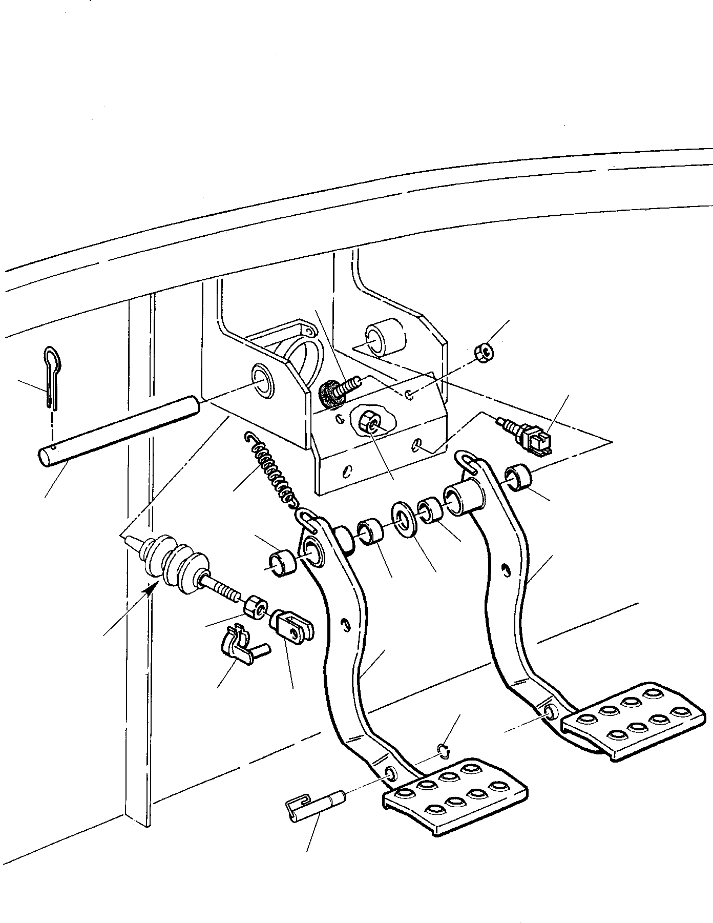 Backhoeloaders Komatsu / WB150PS-2 S/N 150F50001-Up(wb150_ps) / BRAKING CONTROL PEDAL(D-0030 : 4110)
