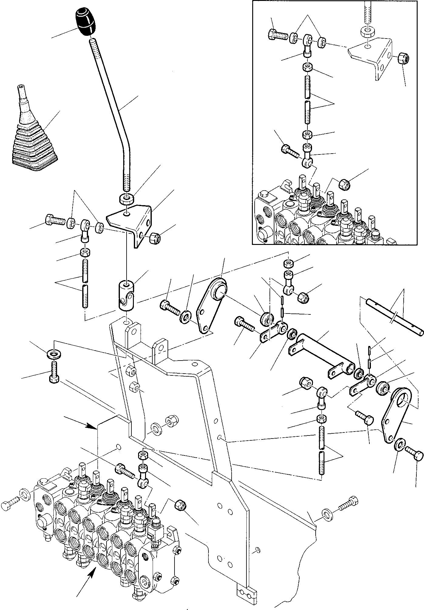 Backhoeloaders Komatsu / WB150PS-2 S/N 150F50001-Up(wb150_ps) / BACKHOE CONTROL LEVERS - KOMATSU LAYOUT CONTROL (1/2)(D-0080 : 4420)