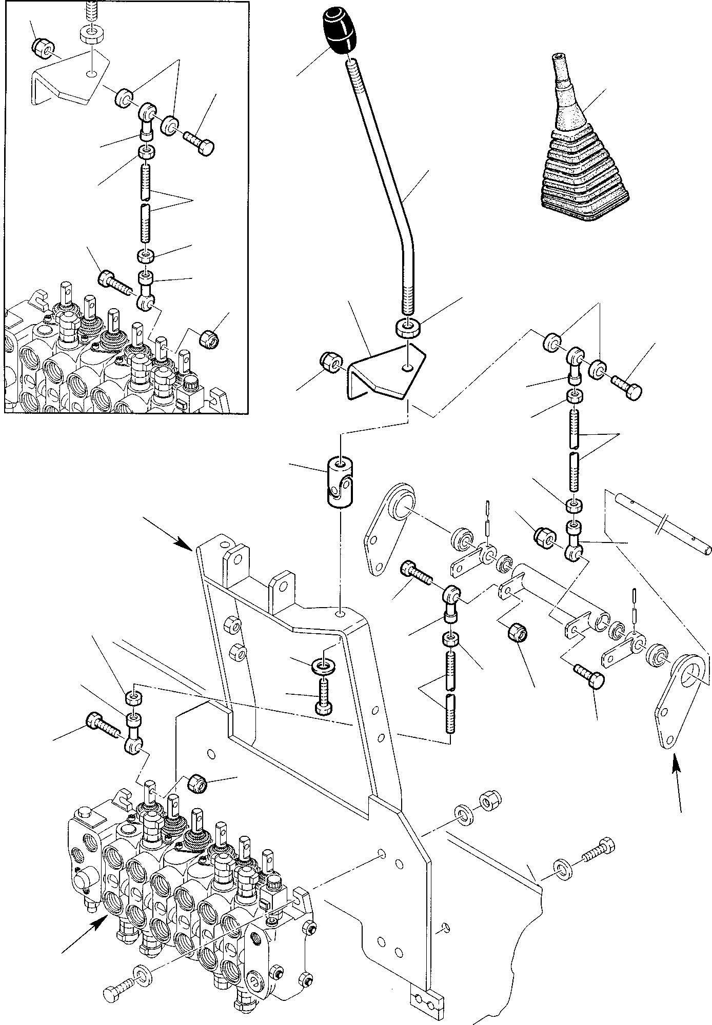 Backhoeloaders Komatsu / WB150PS-2 S/N 150F50001-Up(wb150_ps) / BACKHOE CONTROL LEVERS - KOMATSU LAYOUT CONTROL (2/2)(D-0090 : 4430)