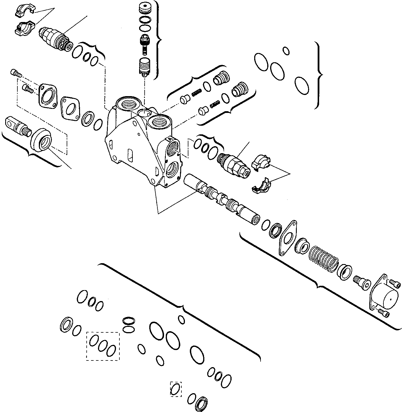 Backhoeloaders Komatsu / WB150PS-2 S/N 150F50001-Up(wb150_ps) / BACKHOE CONTROL VALVE (4/8)(F-0170 : 6305)