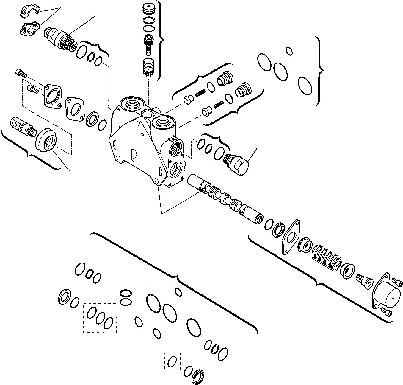 Backhoeloaders Komatsu / WB150PS-2 S/N 150F50001-Up(wb150_ps) / BACKHOE CONTROL VALVE (6/8)(F-0190 : 6315)