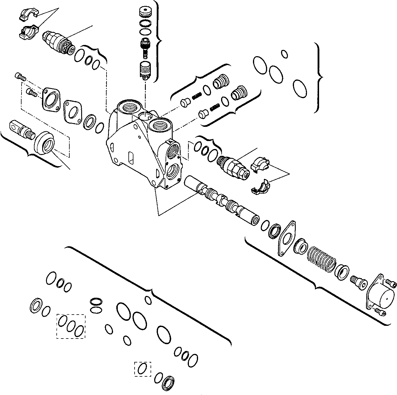 Backhoeloaders Komatsu / WB150PS-2 S/N 150F50001-Up(wb150_ps) / BACKHOE CONTROL VALVE (7/8)(F-0200 : 6320)