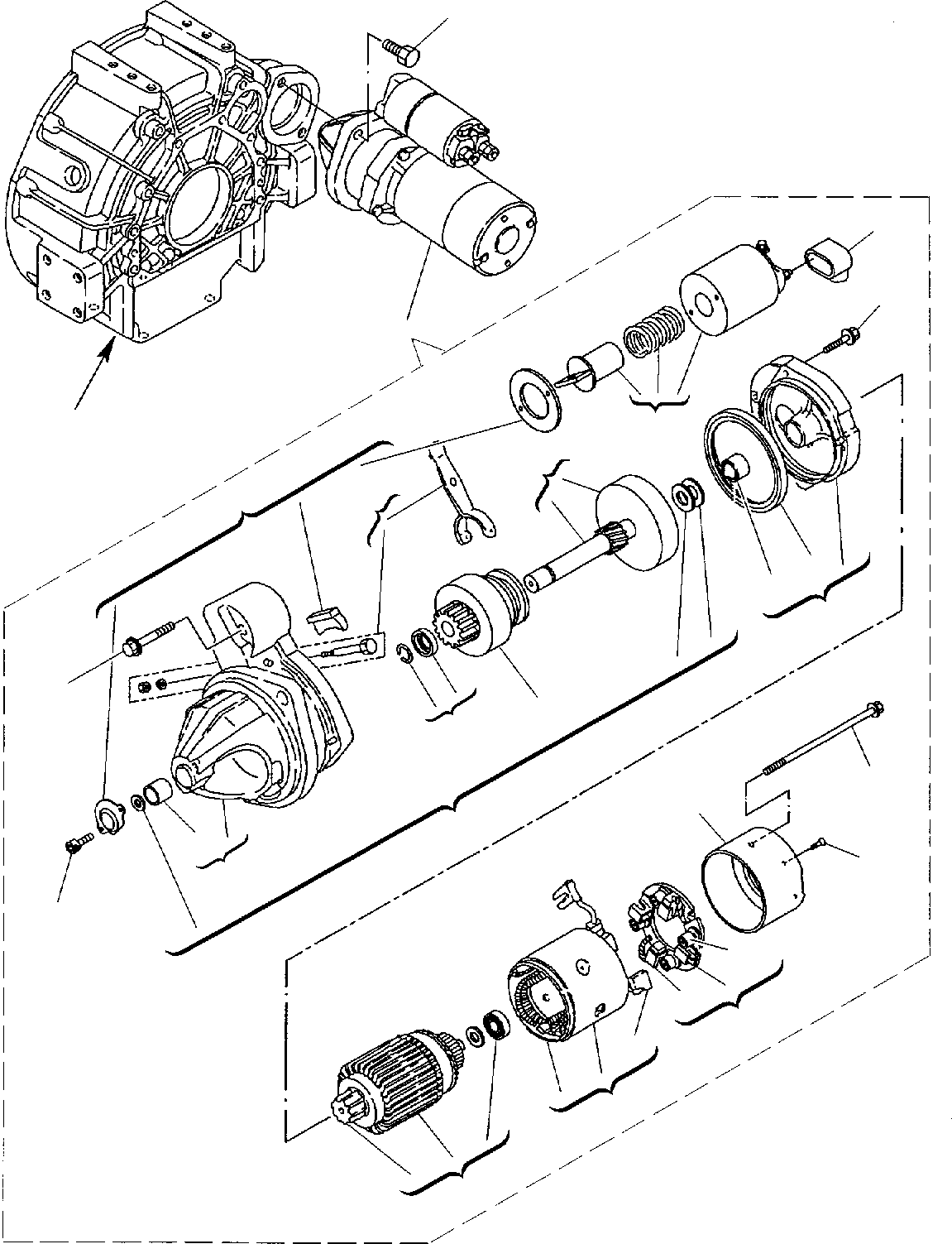 Backhoeloaders Komatsu / WB150PS-2 S/N 150F50020-Up(wb150psa) / STARTING MOTOR(A-0230 : 0611)