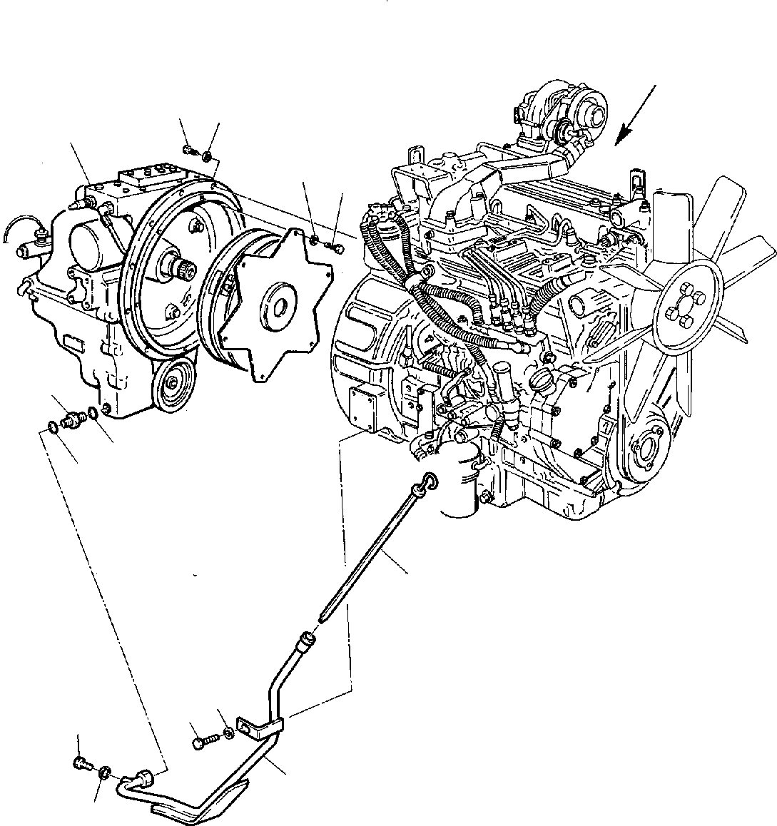 Backhoeloaders Komatsu / WB150PS-2 S/N 150F50020-Up(wb150psa) / ENGINE AND DRIVE CONNECTION(B-0020 : 1010)
