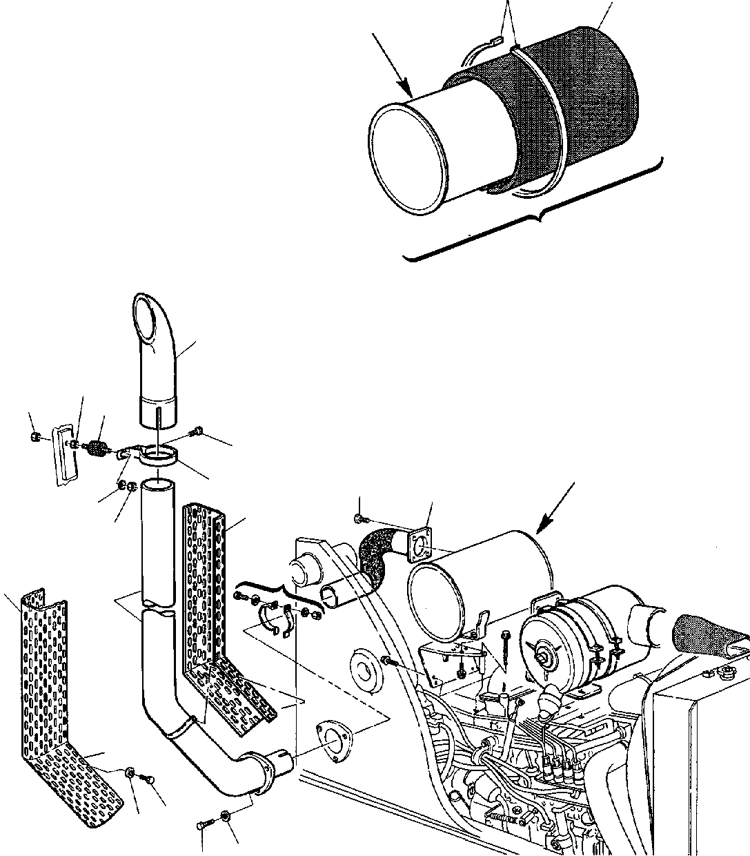 Backhoeloaders Komatsu / WB150PS-2 S/N 150F50020-Up(wb150psa) / MUFFLER(B-0040 : 1110)