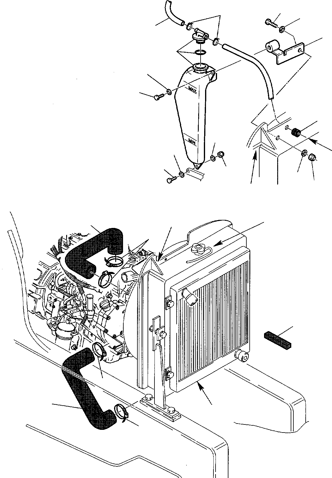 Backhoeloaders Komatsu / WB150PS-2 S/N 150F50020-Up(wb150psa) / RADIATOR TANK(B-0060 : 1220)