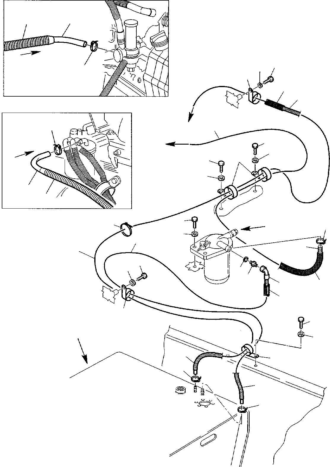 Backhoeloaders Komatsu / WB150PS-2 S/N 150F50020-Up(wb150psa) / FUEL PIPING(B-0090 : 1310)