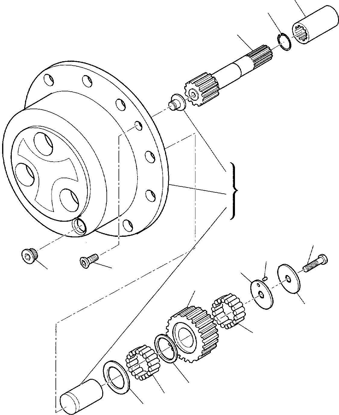 Backhoeloaders Komatsu / WB150PS-2 S/N 150F50020-Up(wb150psa) / REAR AXLE (8/8)(C-0310 : 3485)