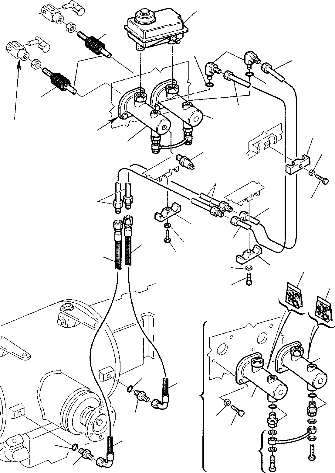 Backhoeloaders Komatsu / WB150PS-2 S/N 150F50020-Up(wb150psa) / HYDRAULIC PIPING (BRAKE LINE)(C-0360 : 3800)