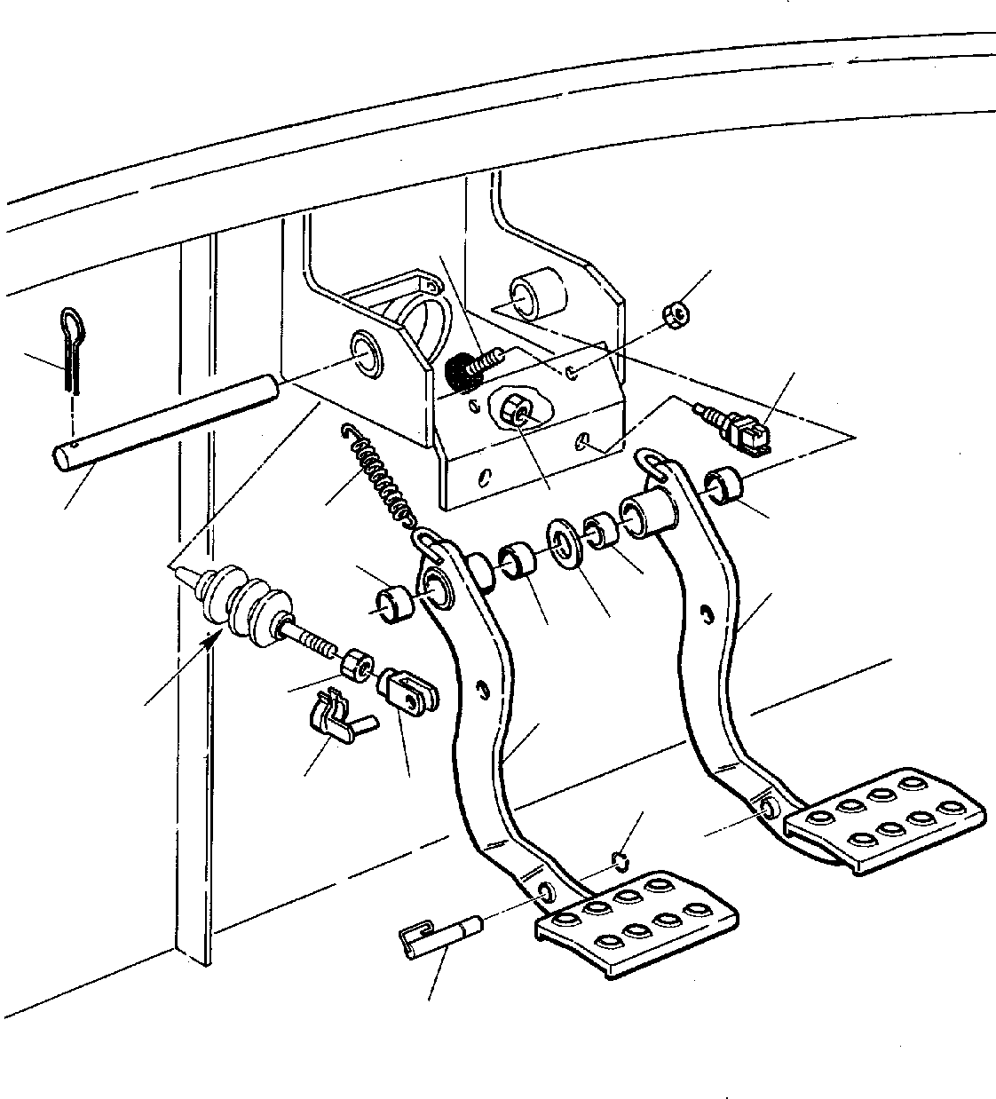 Backhoeloaders Komatsu / WB150PS-2 S/N 150F50020-Up(wb150psa) / BRAKING CONTROL PEDAL(D-0030 : 4110)