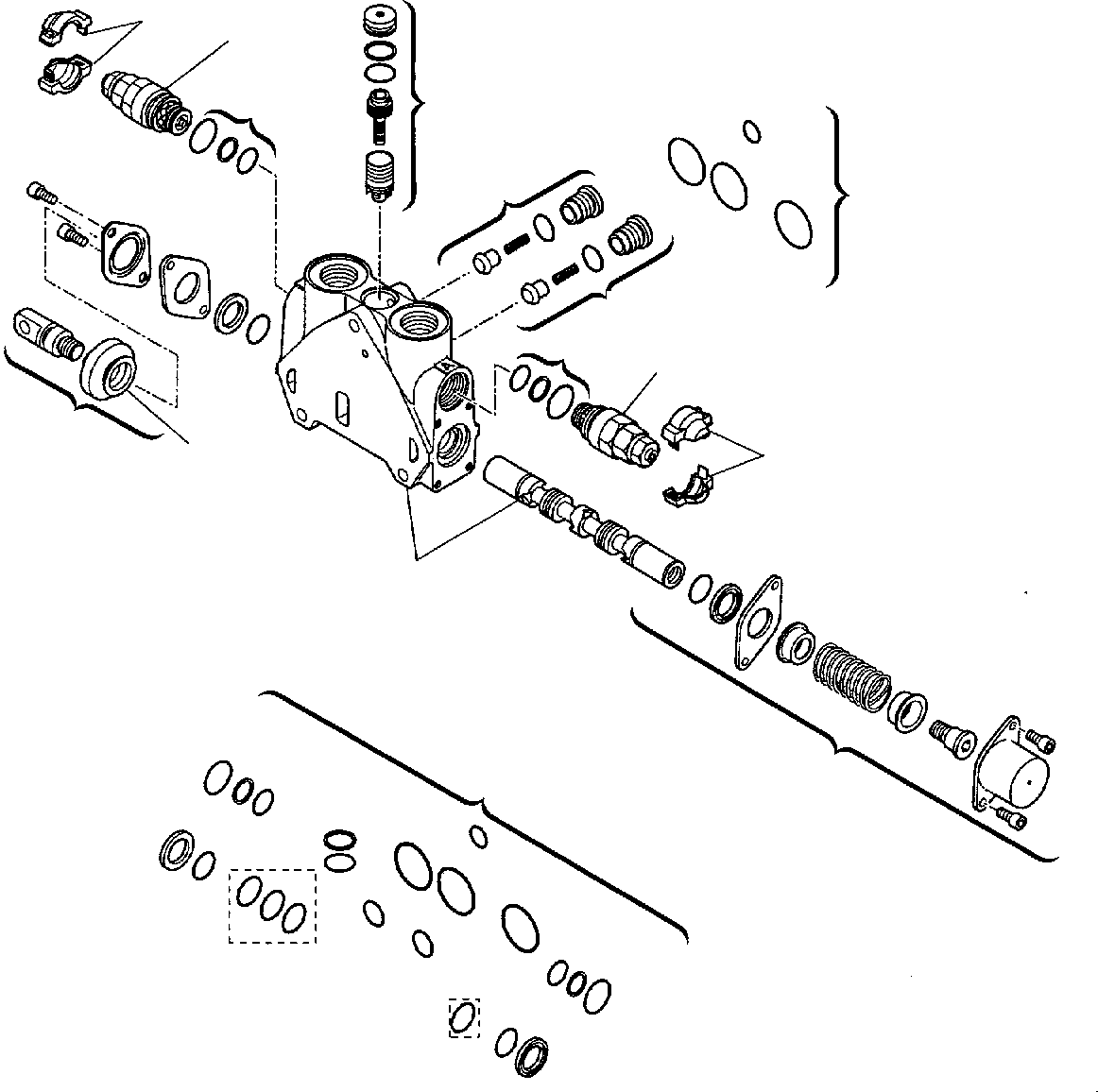 Backhoeloaders Komatsu / WB150PS-2 S/N 150F50020-Up(wb150psa) / BACKHOE CONTROL VALVE (4/8)(F-0170 : 6305)