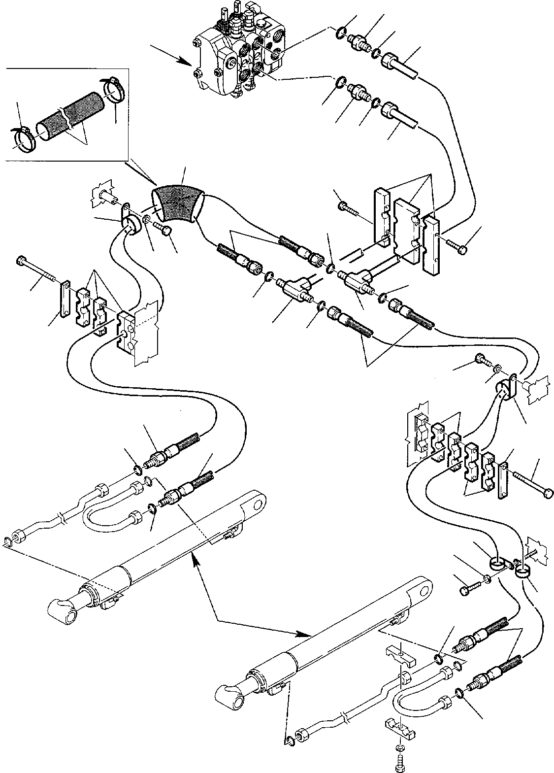Backhoeloaders Komatsu / WB150PS-2 S/N 150F50020-Up(wb150psa) / HYDRAULIC PIPING (SHOVEL LIFTING CYLINDER LINE) (1/2)(F-0340 : 6600)