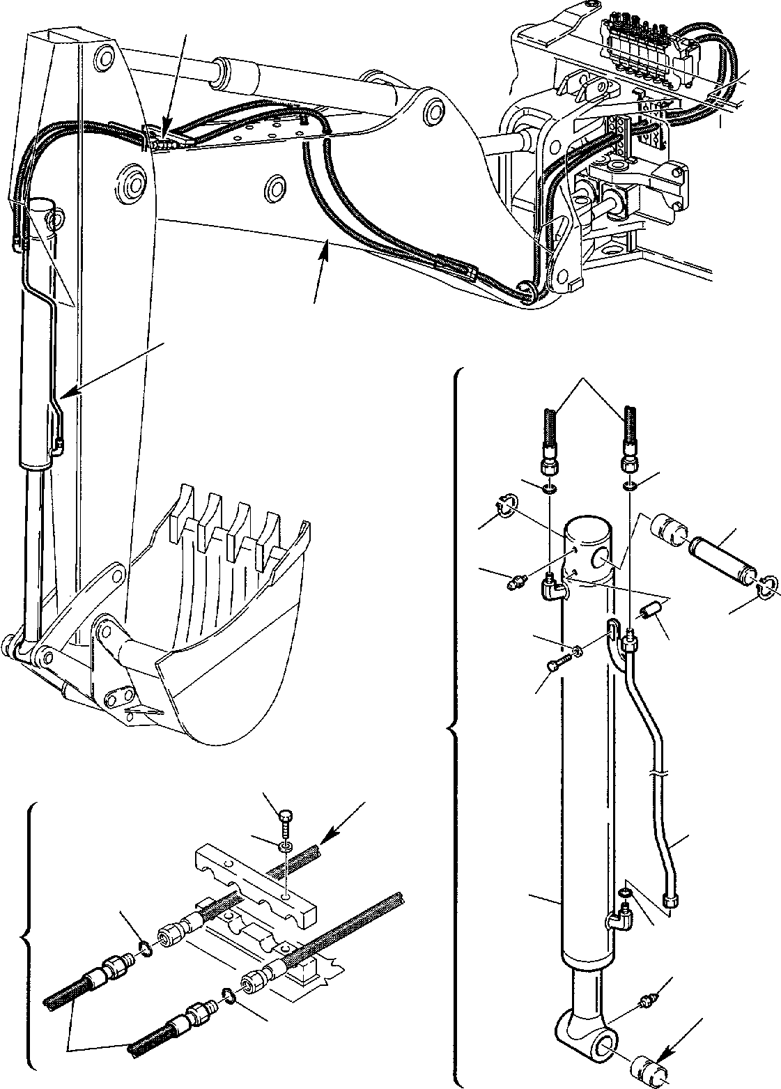Backhoeloaders Komatsu / WB150PS-2 S/N 150F50020-Up(wb150psa) / HYDRAULIC PIPING (BUCKET CYLINDER LINE) (2/2)(F-0530 : 6750)