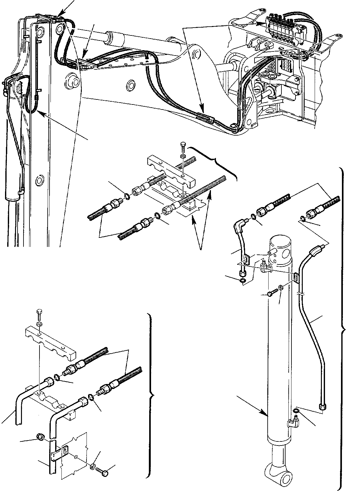 Backhoeloaders Komatsu / WB150PS-2 S/N 150F50020-Up(wb150psa) / HYDRAULIC PIPING (BUCKET CYLINDER LINE) (FOR JIG ARM)(F-0540 : 6770)