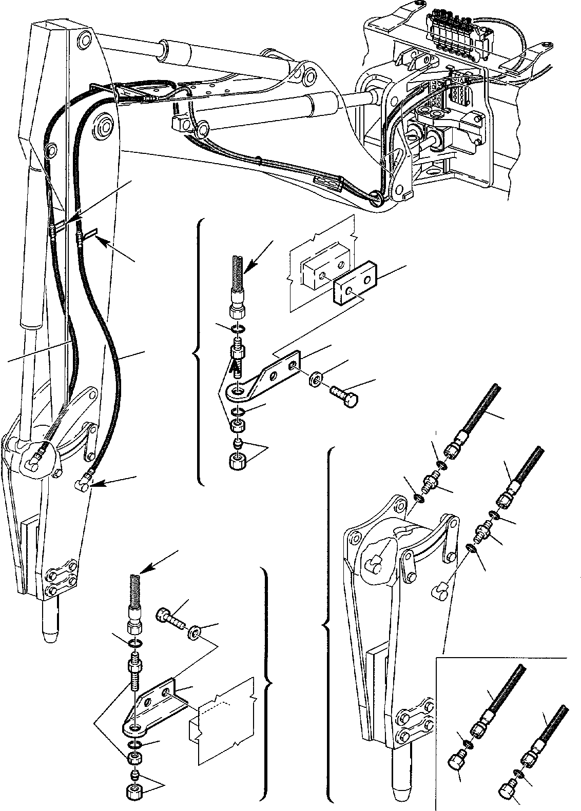 Backhoeloaders Komatsu / WB150PS-2 S/N 150F50020-Up(wb150psa) / HYDRAULIC PIPING (HAMMER LINE) (3/3)(F-0610 : 6840)
