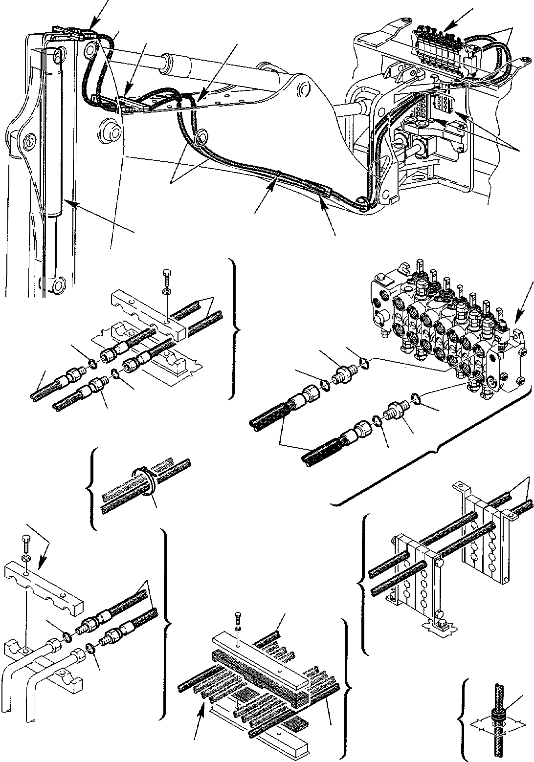 Backhoeloaders Komatsu / WB150PS-2 S/N 150F50020-Up(wb150psa) / HYDRAULIC PIPING (JIG ARM CYLINDER LINE)(F-0620 : 6850)