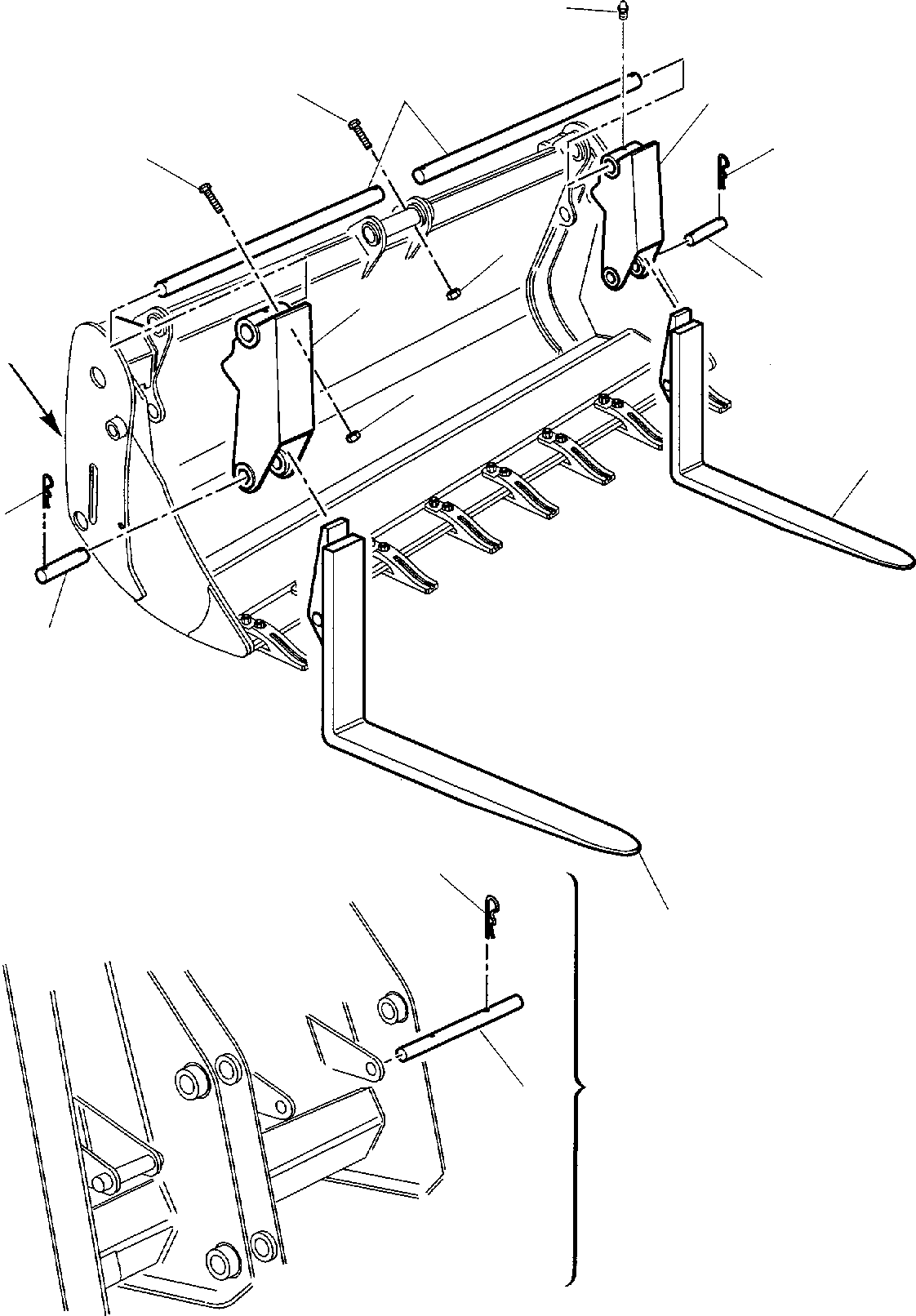 Backhoeloaders Komatsu / WB150PS-2 S/N 150F50020-Up(wb150psa) / FORK (FOR BUCKET 4 IN 1)(G-0150 : 7070)