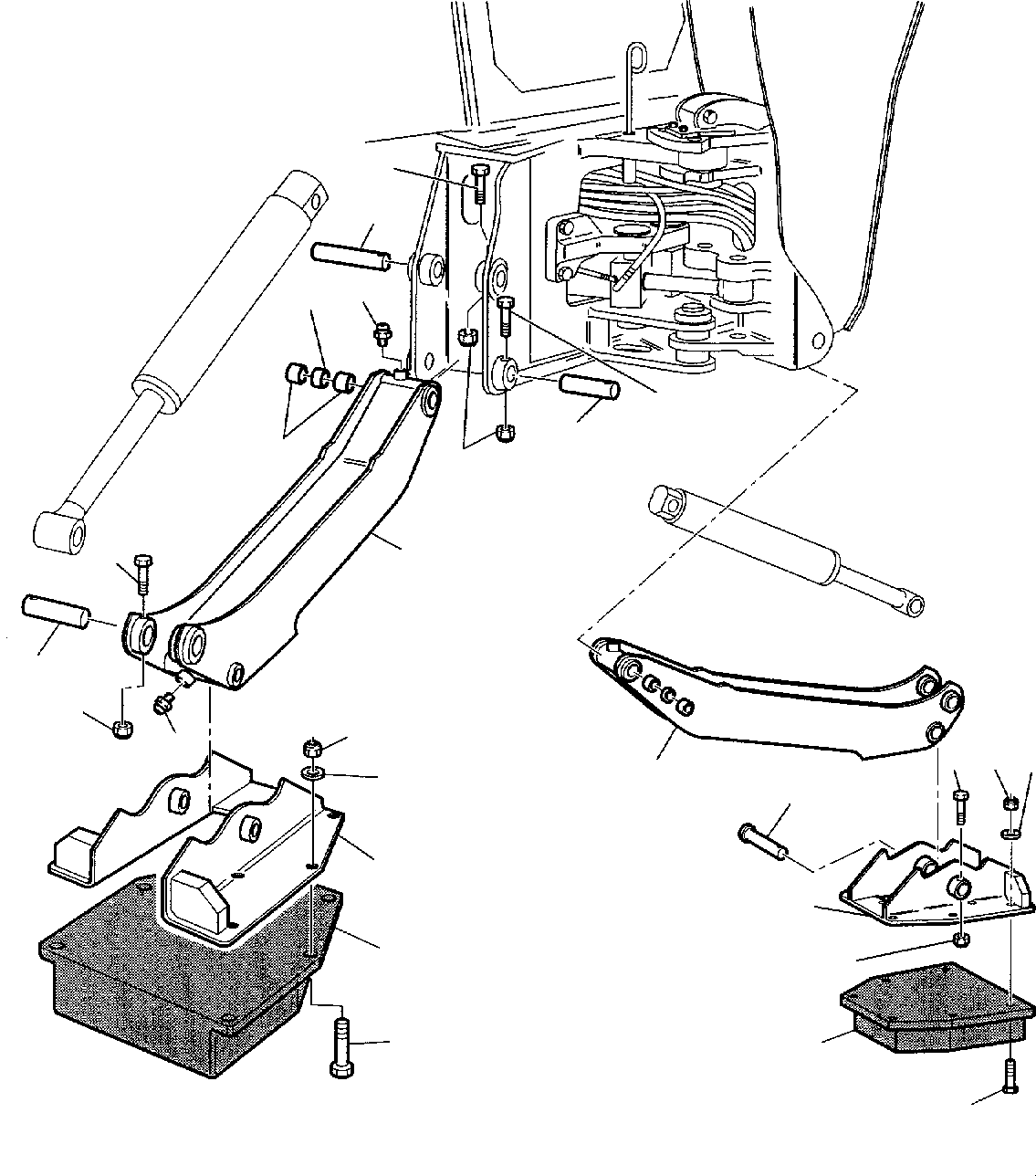 Backhoeloaders Komatsu / WB150PS-2 S/N 150F50020-Up(wb150psa) / HORIZONTAL OUTRIGGER (WITH RUBBER) (OPTIONAL)(G-0300 : 7430)