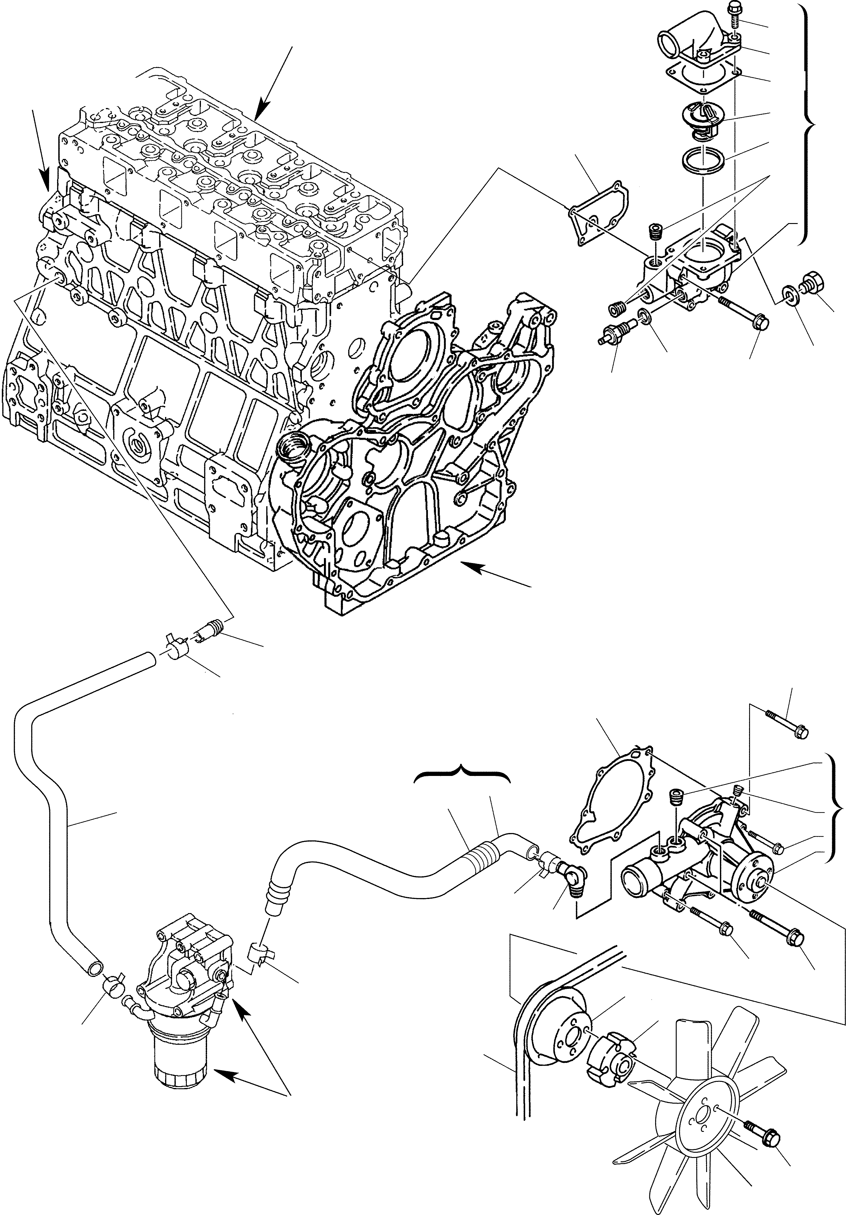 Backhoeloaders Komatsu / WB150WSC-2 S/N 150EF80001-Up(wb150wsc) / COOLING WATER SYSTEM(A-0200 : 0501)