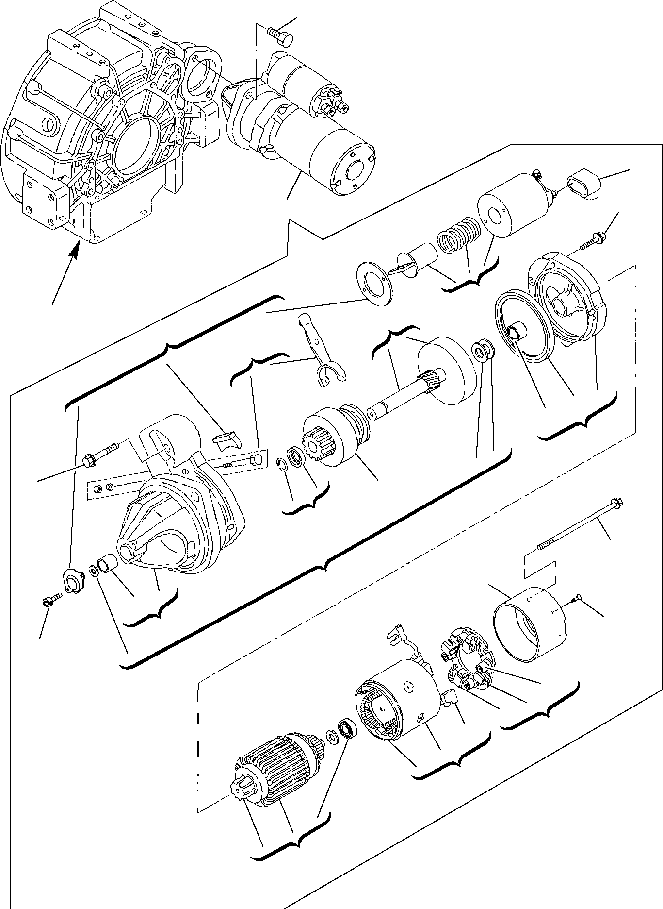 Backhoeloaders Komatsu / WB150WSC-2 S/N 150EF80001-Up(wb150wsc) / STARTING MOTOR(A-0220 : 0611)